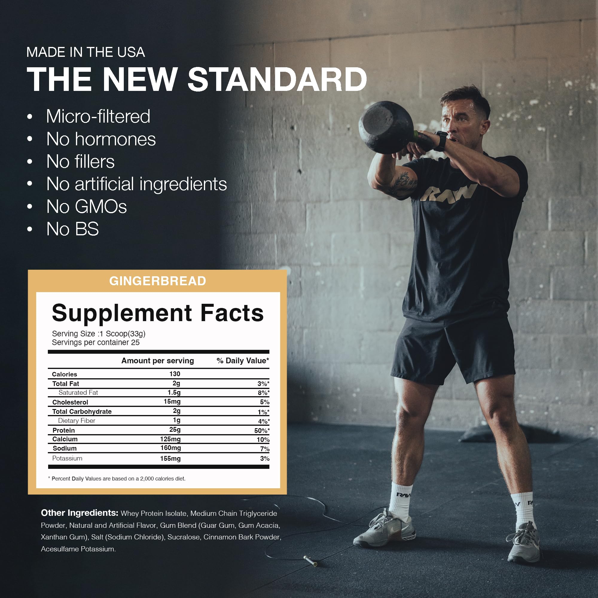 RAW Whey Isolate Protein Powder, Gingerbread (CBUM Itholate Protein) - 100% Grass RAW