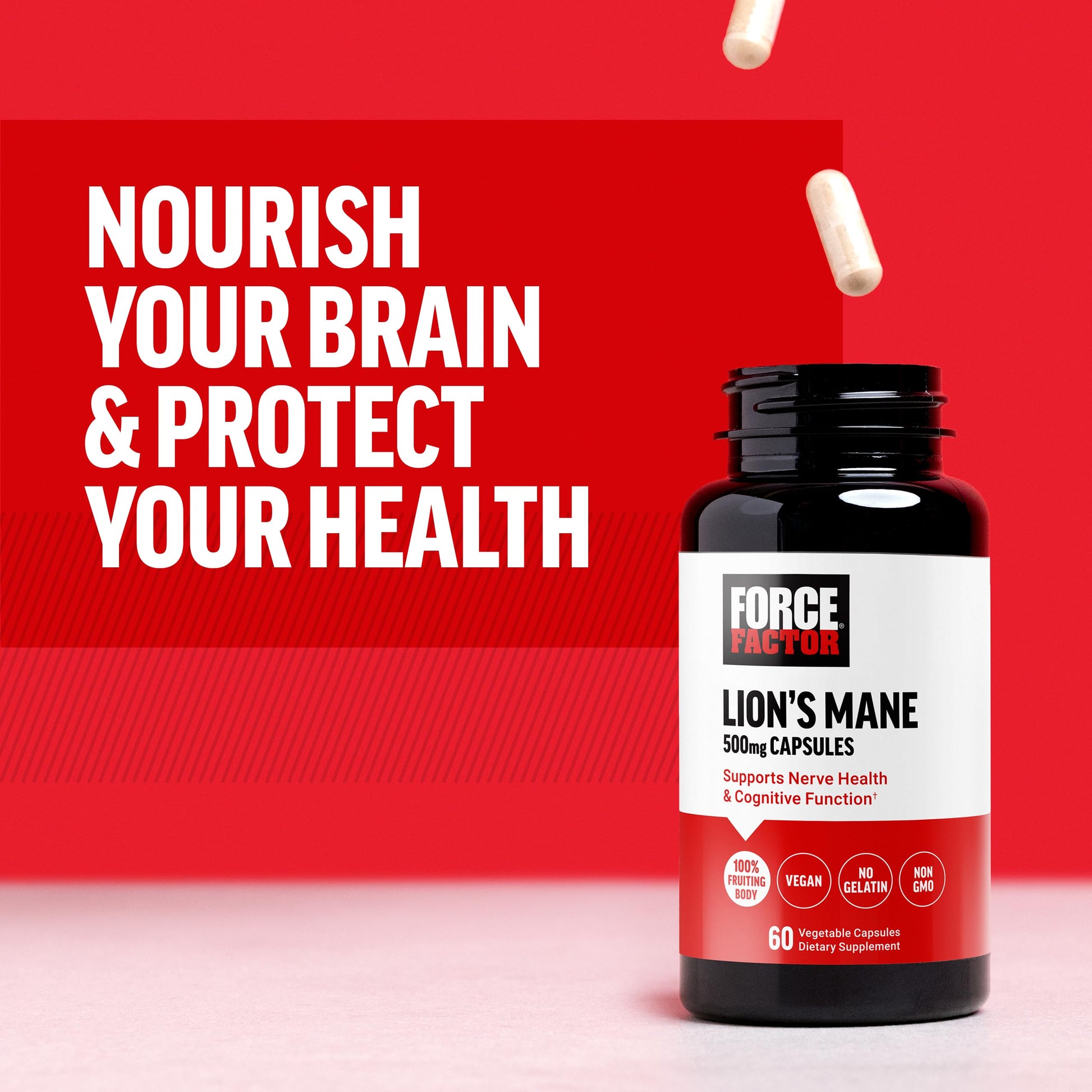 Force Factor Lion’s Mane Supplement Capsules, Memory & Focus Supplement Force Factor