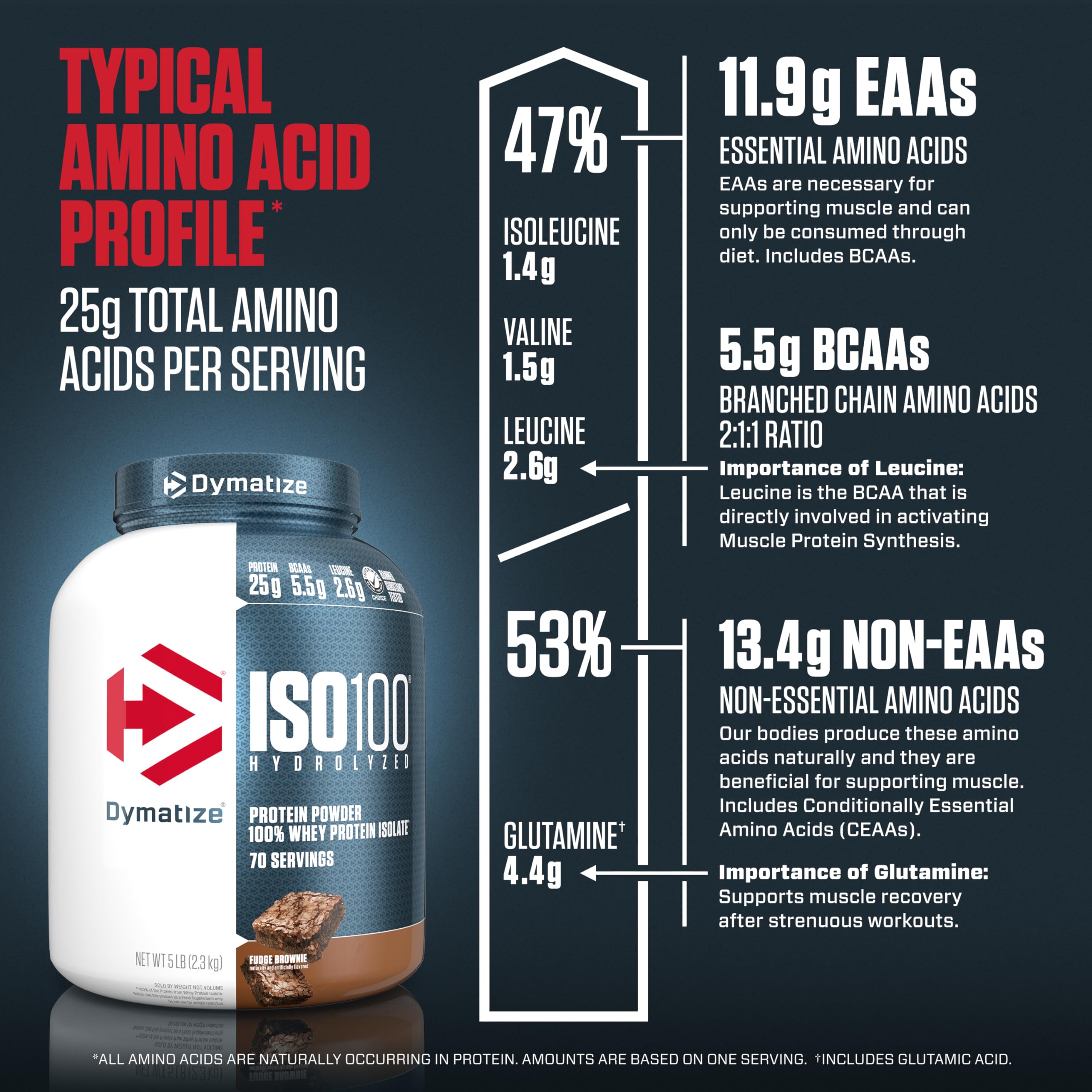 Dymatize ISO100 Hydrolyzed Protein Powder, 100% Whey Isolate Protein, 25g of Protein Dymatize