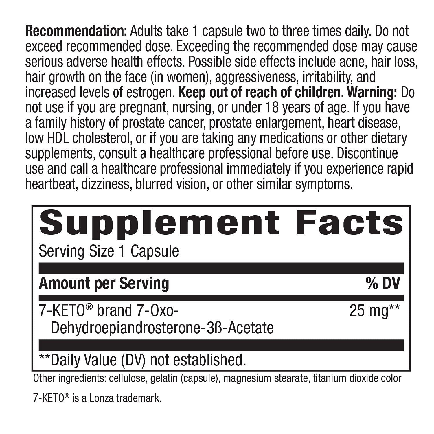 Nature's Way 7-KETO, DHEA Metabolite, Metabolism Support Supplement*, 25mg Potency Nature's Way