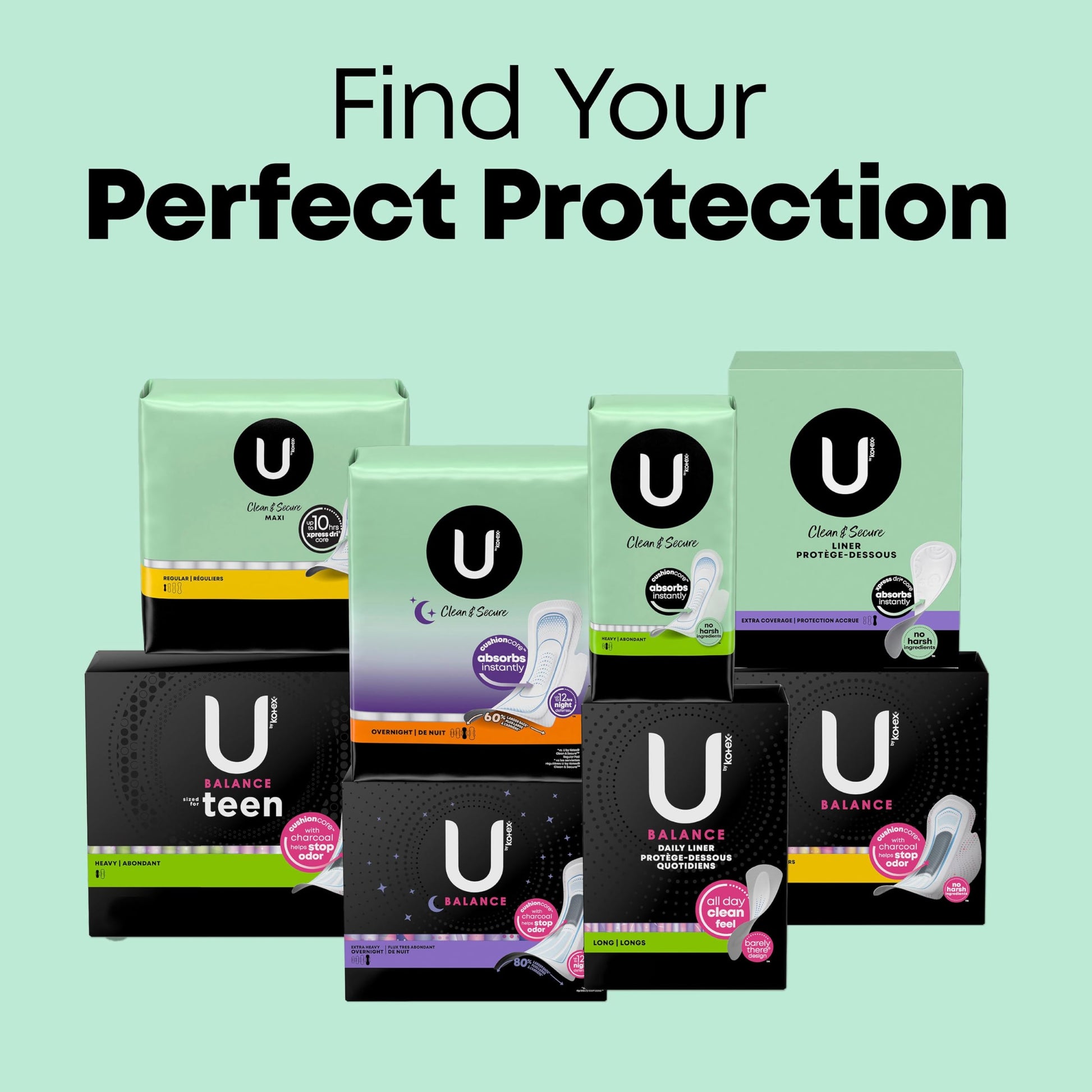 U by Kotex Clean & Secure Ultra Thin Pads, Heavy Absorbency, 56 Count (Packaging May Vary) U by Kotex