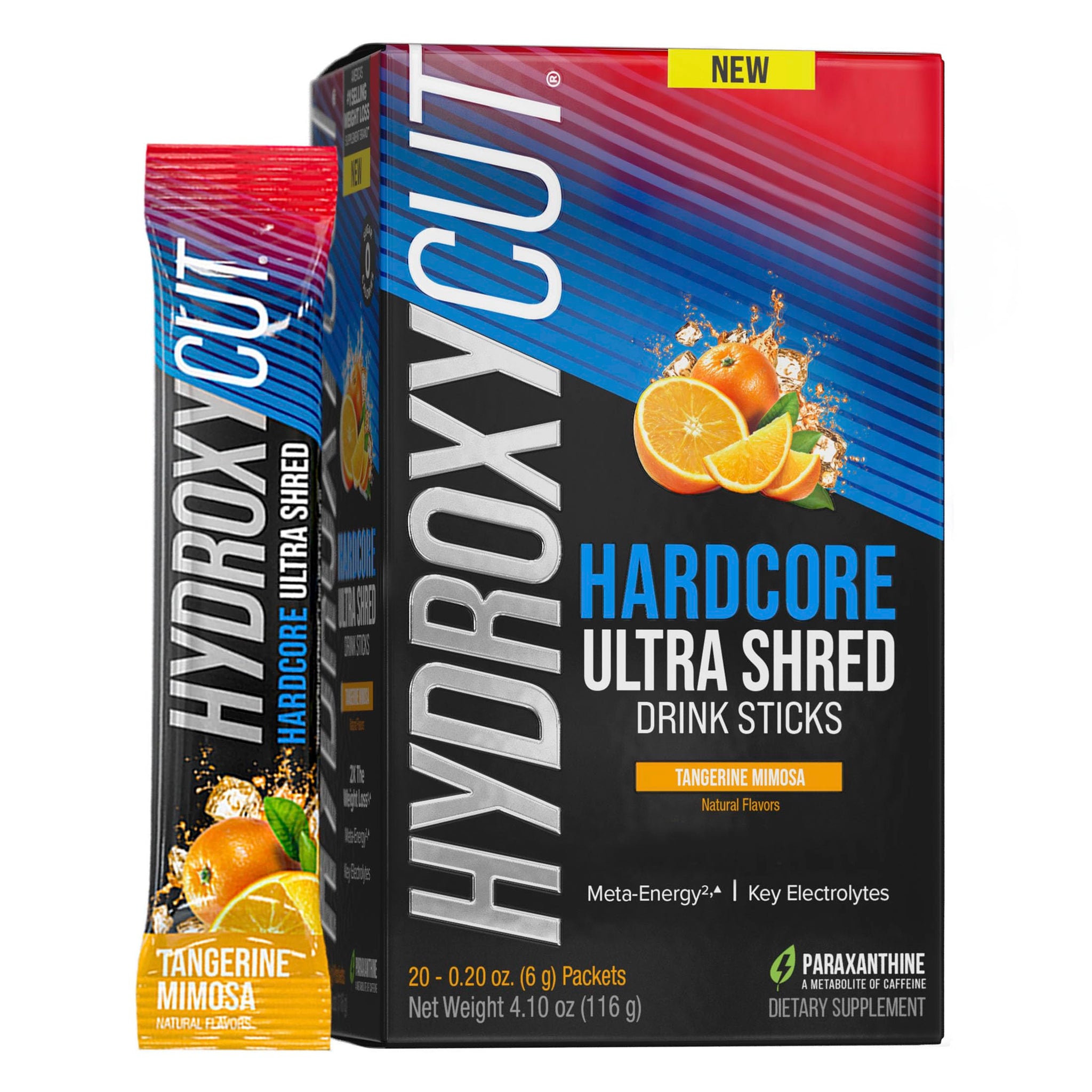 Hydroxycut Hardcore Ultra Shred Drink Sticks,Meta-Energy Drink Powder Metabolic Energy 