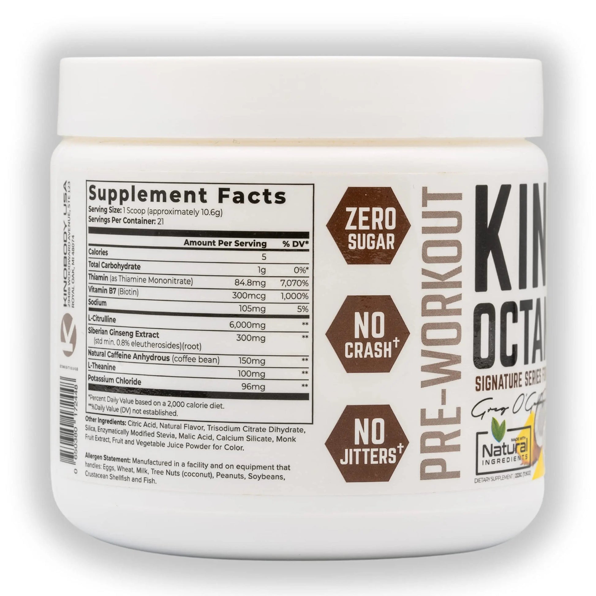 KINOBODY Kino Octane Pre-Workout Supplement Powder for Men and Women, Elevated KINOBODY