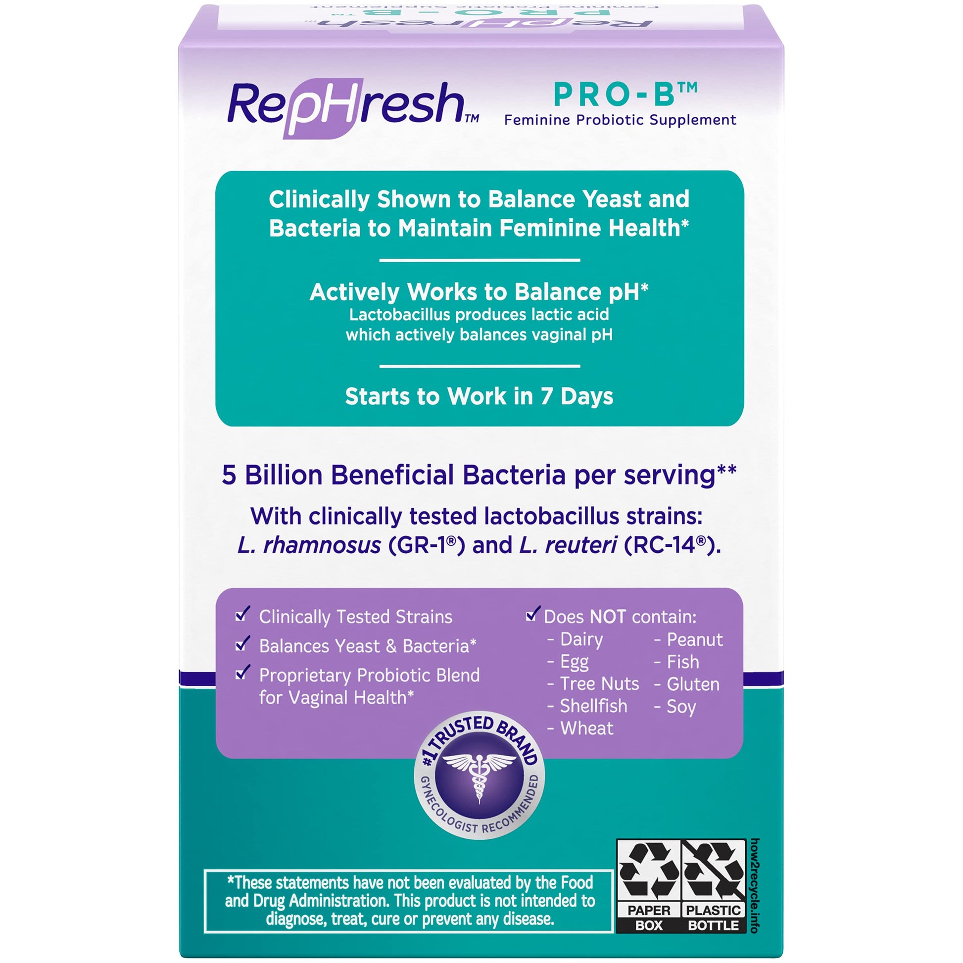 RepHresh Pro-B Probiotic Feminine Supplement Rephresh