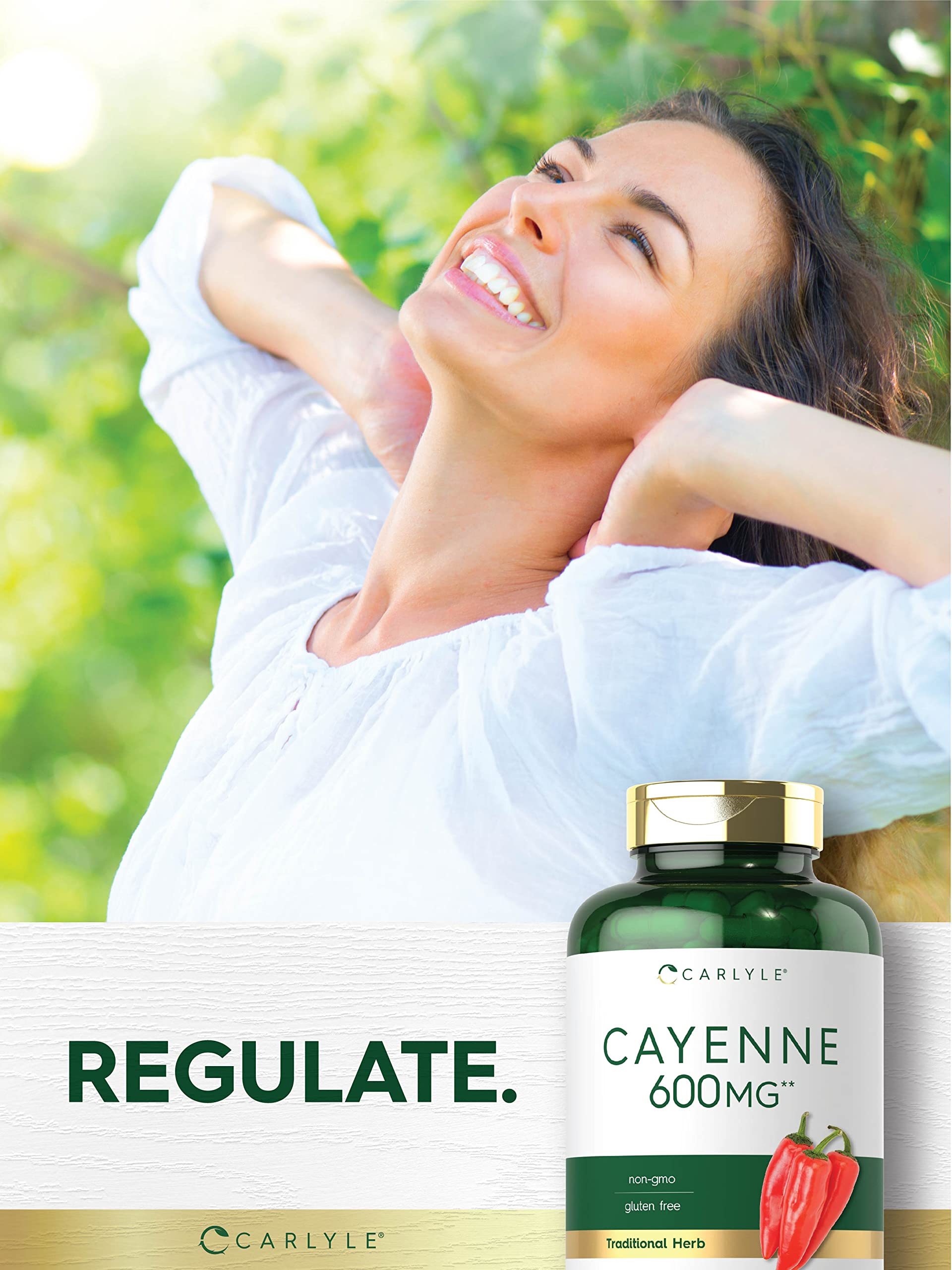 Carlyle Cayenne Pepper Capsules 600mg | 350 Pills | Non-GMO, Gluten Free Supplement Carlyle
