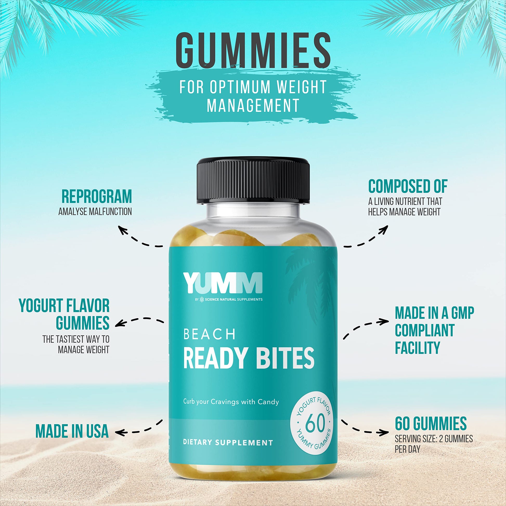 Science Natural Supplements Yumm Beach Ready Bites Formulated to Support Weight Science Natural Supplements