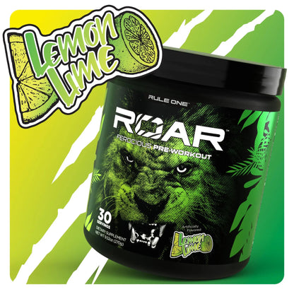 Rule 1 R1 Roar, Lemon Lime - 9.52 oz - Pre-Workout Powder - with Creatine, Beta-Alanine, Citrulline, Electrolytes & Caffeine - 30 Servings