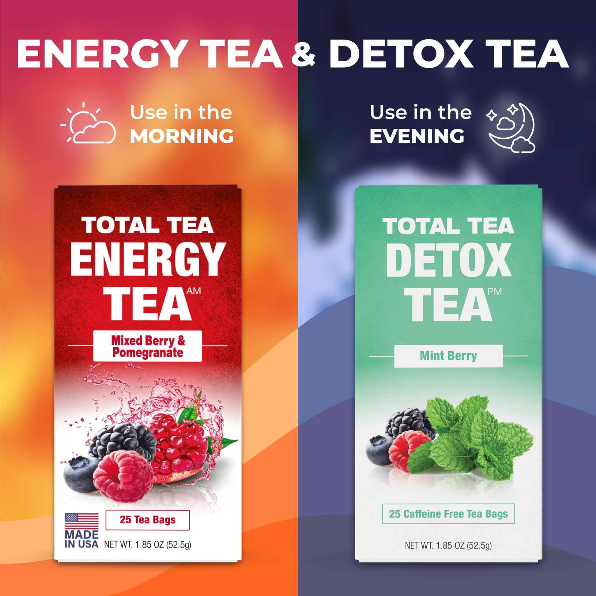 Total Tea Slimming Detox Tea for a Healthy Weight Support - Caffeine Free - Herbal Total Tea