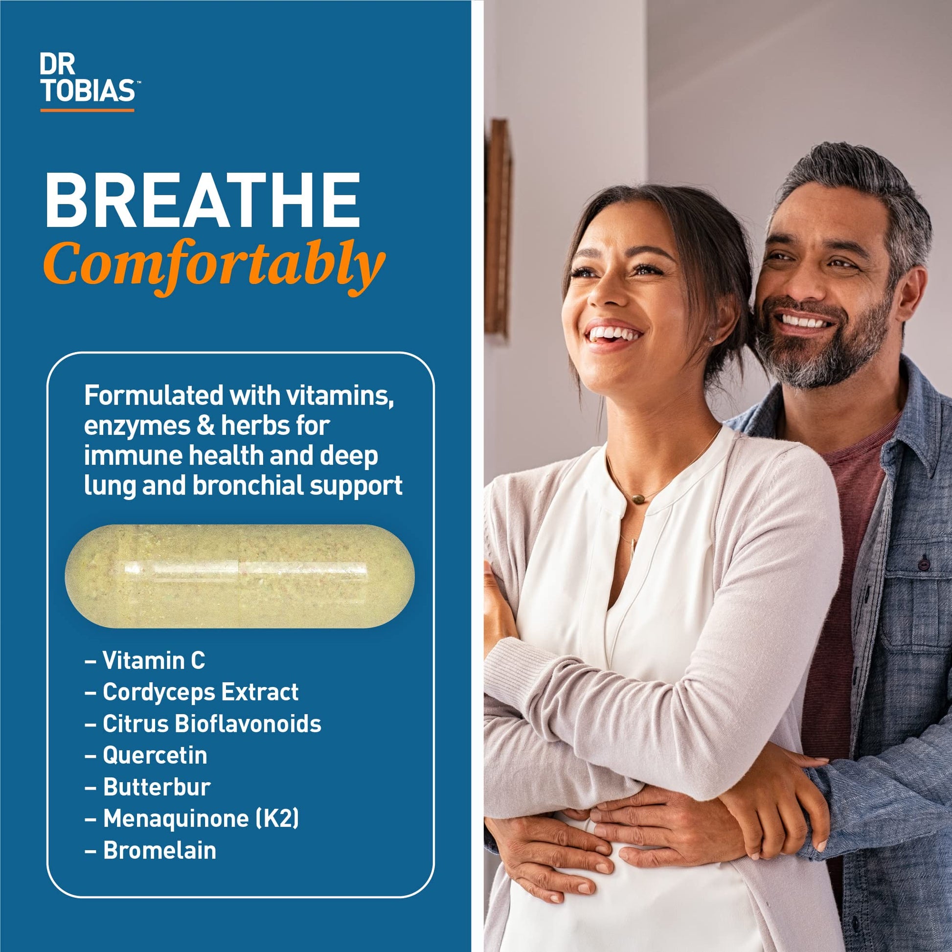 Dr. Tobias Lung Health, Lung Support Supplement with Vitamin C, Butterbur, Quercetin Dr. Tobias