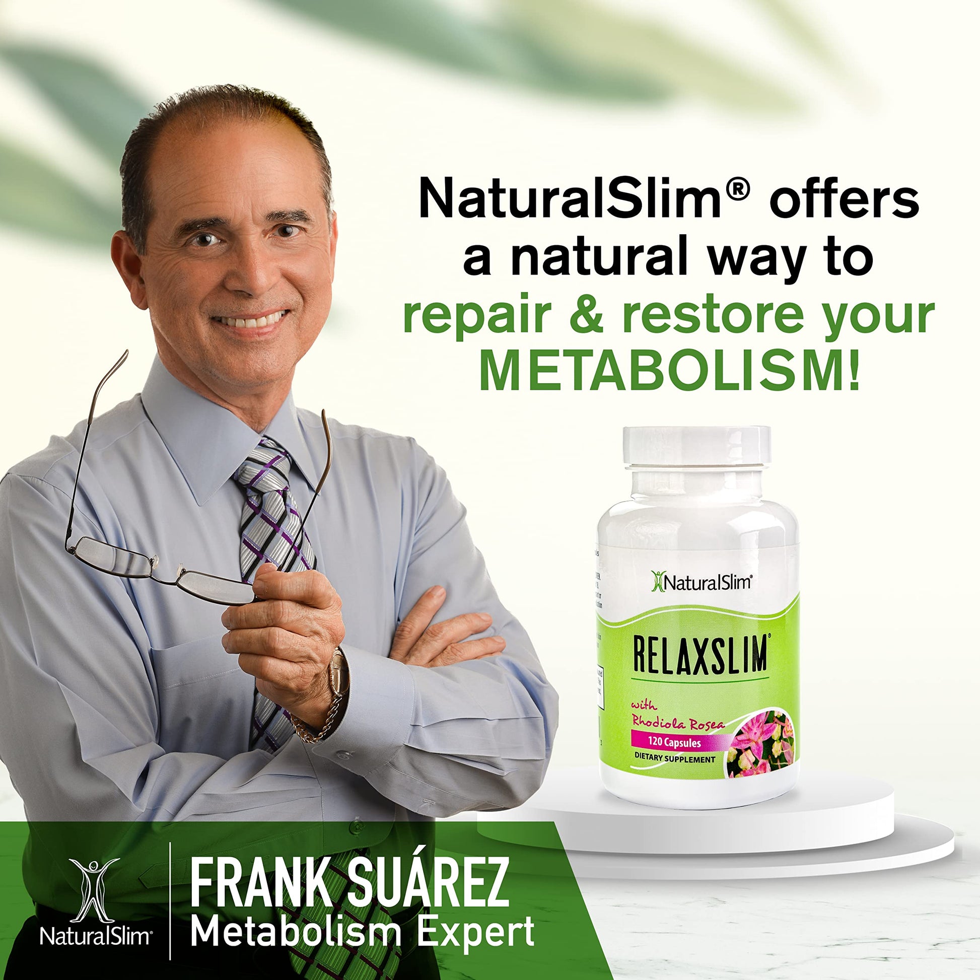 Naturalslim Relaxslim for Metabolism, Helps Control Appetite, Fat & Stress Support - Adaptogen Supplements NaturalSlim