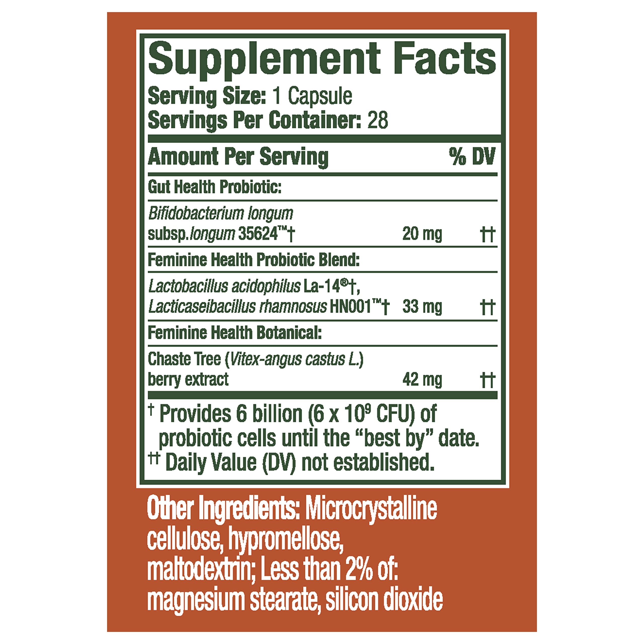 Align Probiotic, Women's Dual Action, Probiotics for Women, Multi-Strain Probiotic with Chaste Tree Align