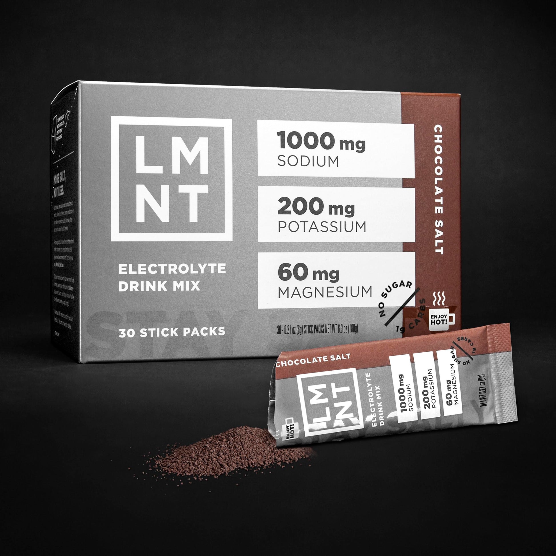 LMNT Zero-Sugar Electrolytes - Hot Chocolate Salt - Hydration Powder Packets Drink LMNT