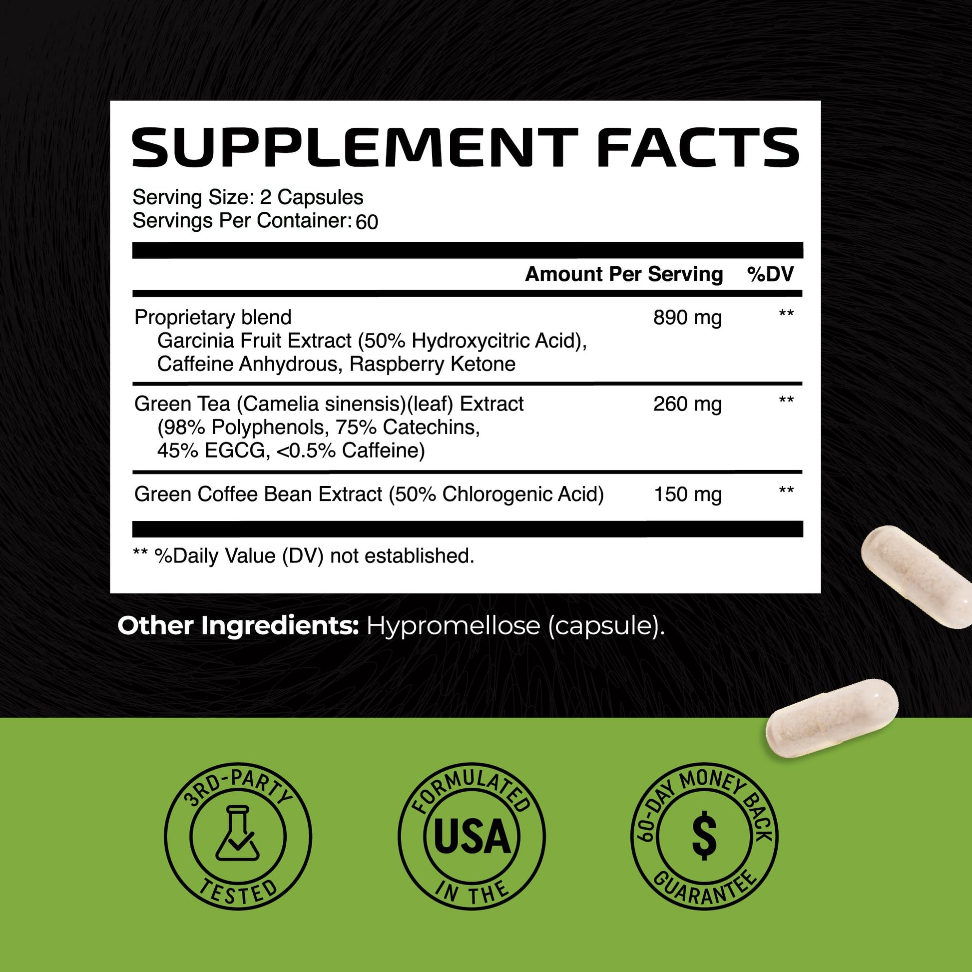 Green Tea Weight Loss Pills with Green Coffee Bean Extract | Belly Fat Burner, Metabolism Nobi Nutrition