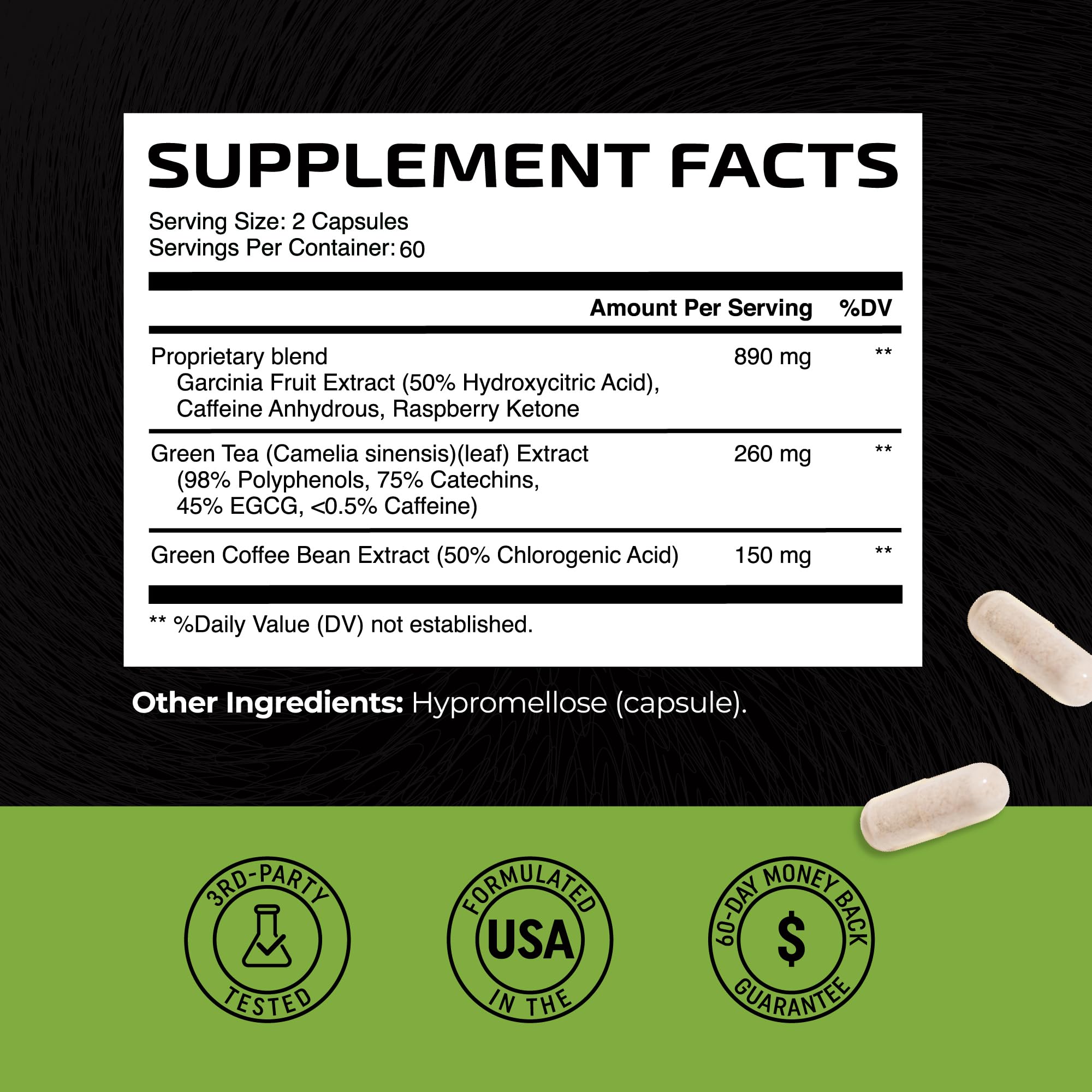 Green Tea Weight Loss Pills with Green Coffee Bean Extract | Belly Fat Burner, Metabolism Nobi Nutrition