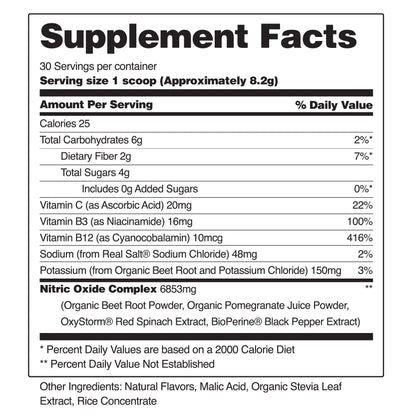 Snap Supplements USDA Organic Beet Root Powder, 3-in-1 Nitric Oxide Supplement, Support Healthy Blood Circulation, 250g (30 Servings, Cherry Lime)
