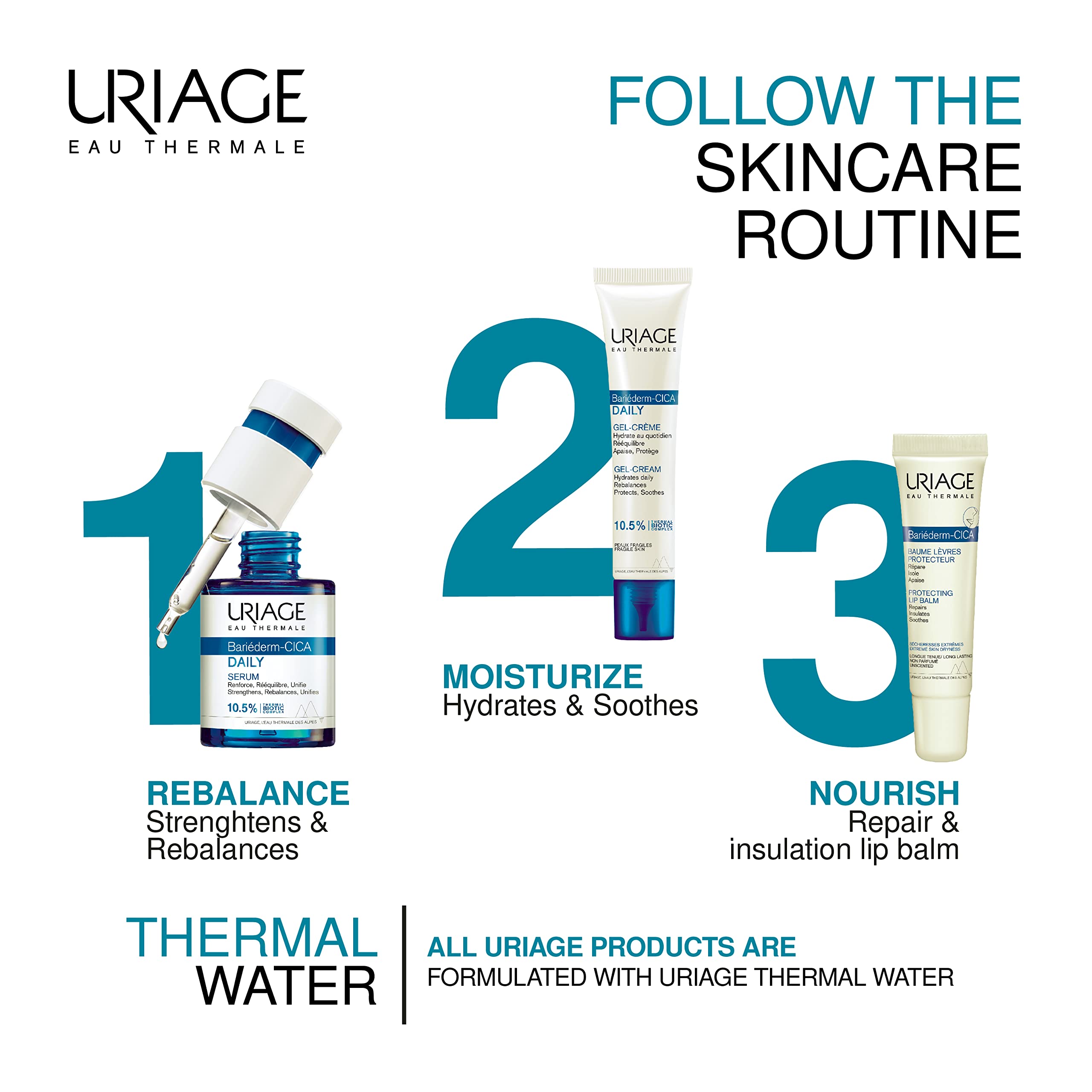 Uriage Bariéderm-cica Daily Serum 1 fl.oz. | Anti-Aging Face Serum that Prevents Fine Uriage