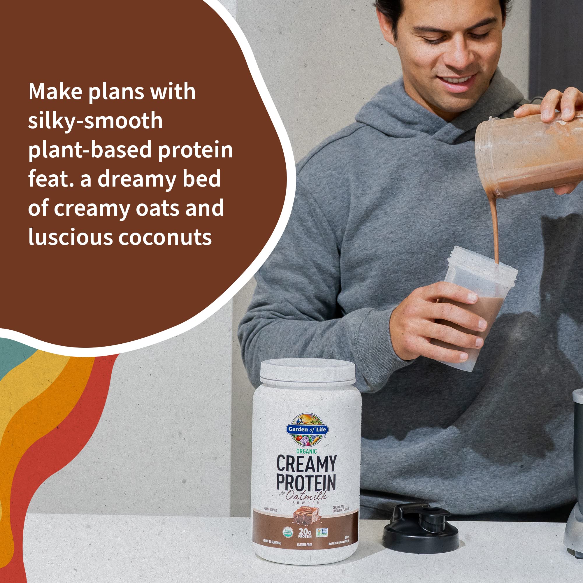 Garden of Life Creamy Organic Vegan Protein Powder + OatMilk, 20g Complete Plant Garden of Life