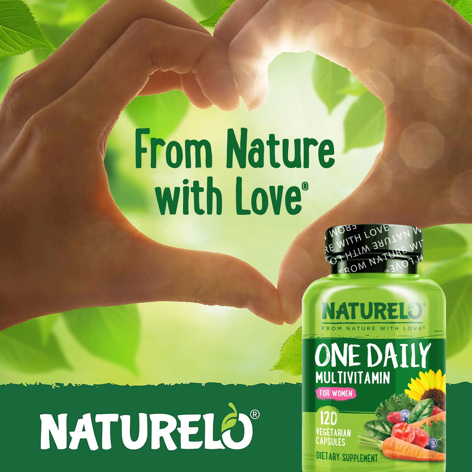 NATURELO One Daily Multivitamin for Women - Energy Support - Whole Food Supplement NATURELO