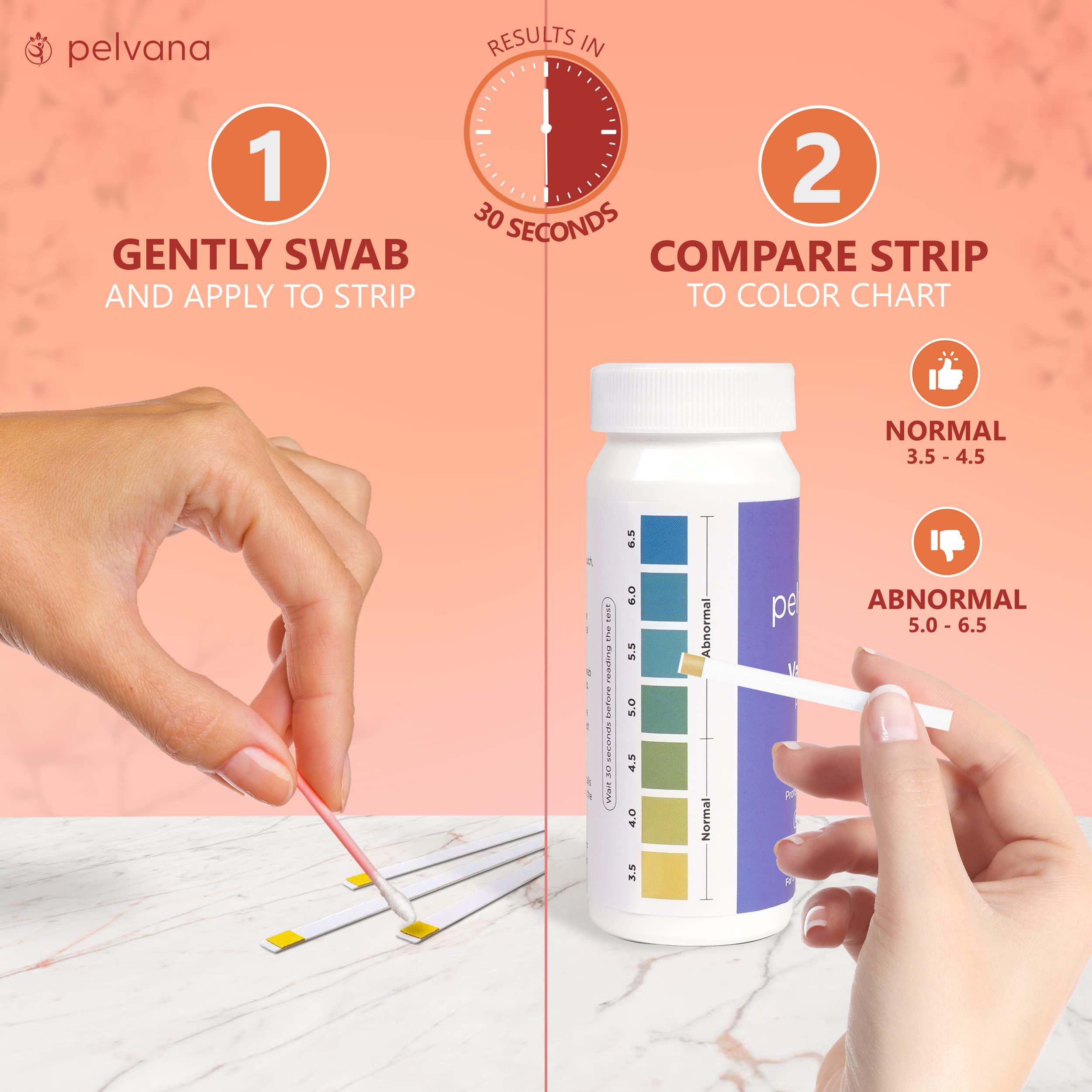 Pelvana Vaginal pH Balance Test Strips for Women 50 Strips - Vaginal pH Test Strips Pelvana