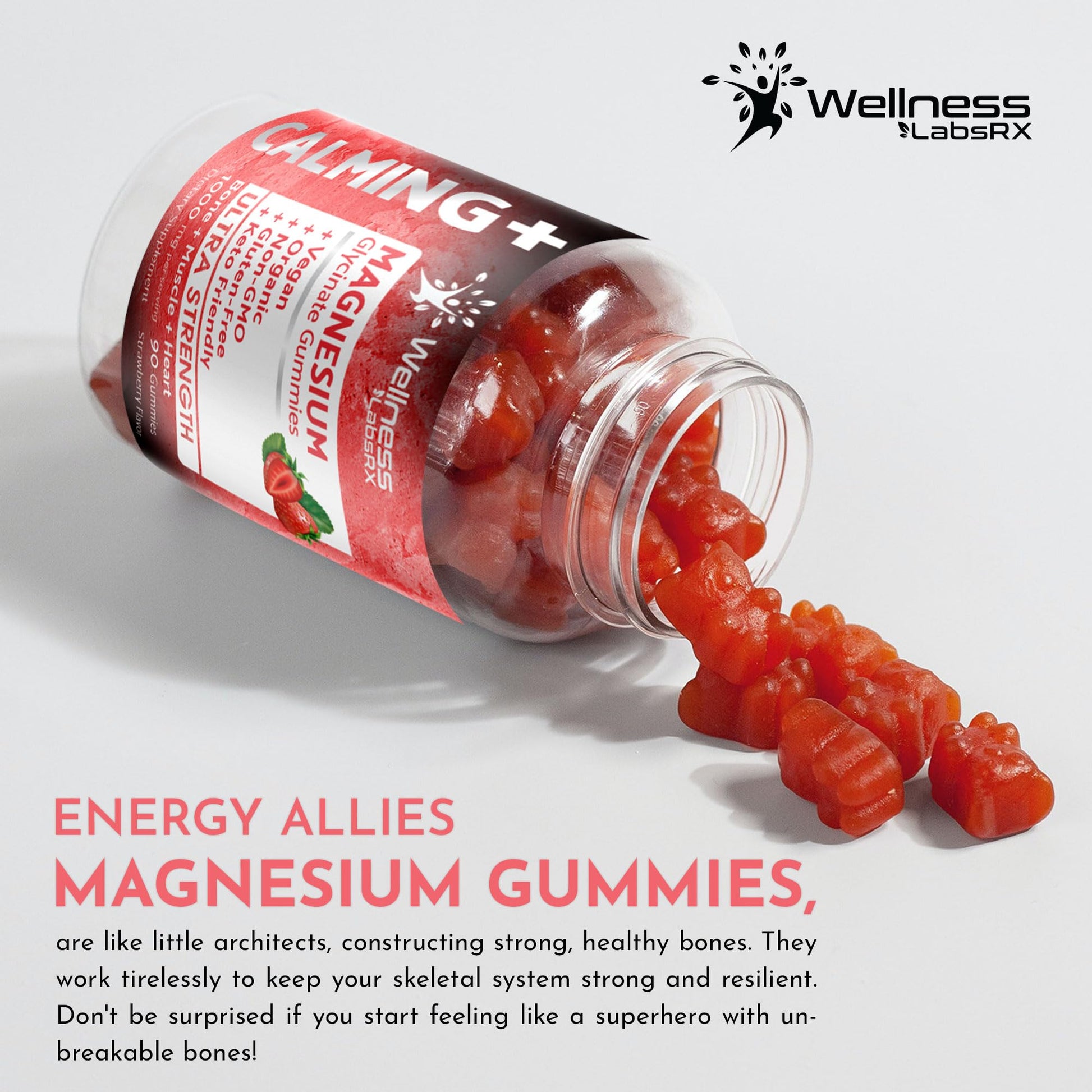 Magnesium Glycinate Gummies - 1000 mg - Magnesium Supplement to Support WELLNESS LABSRX