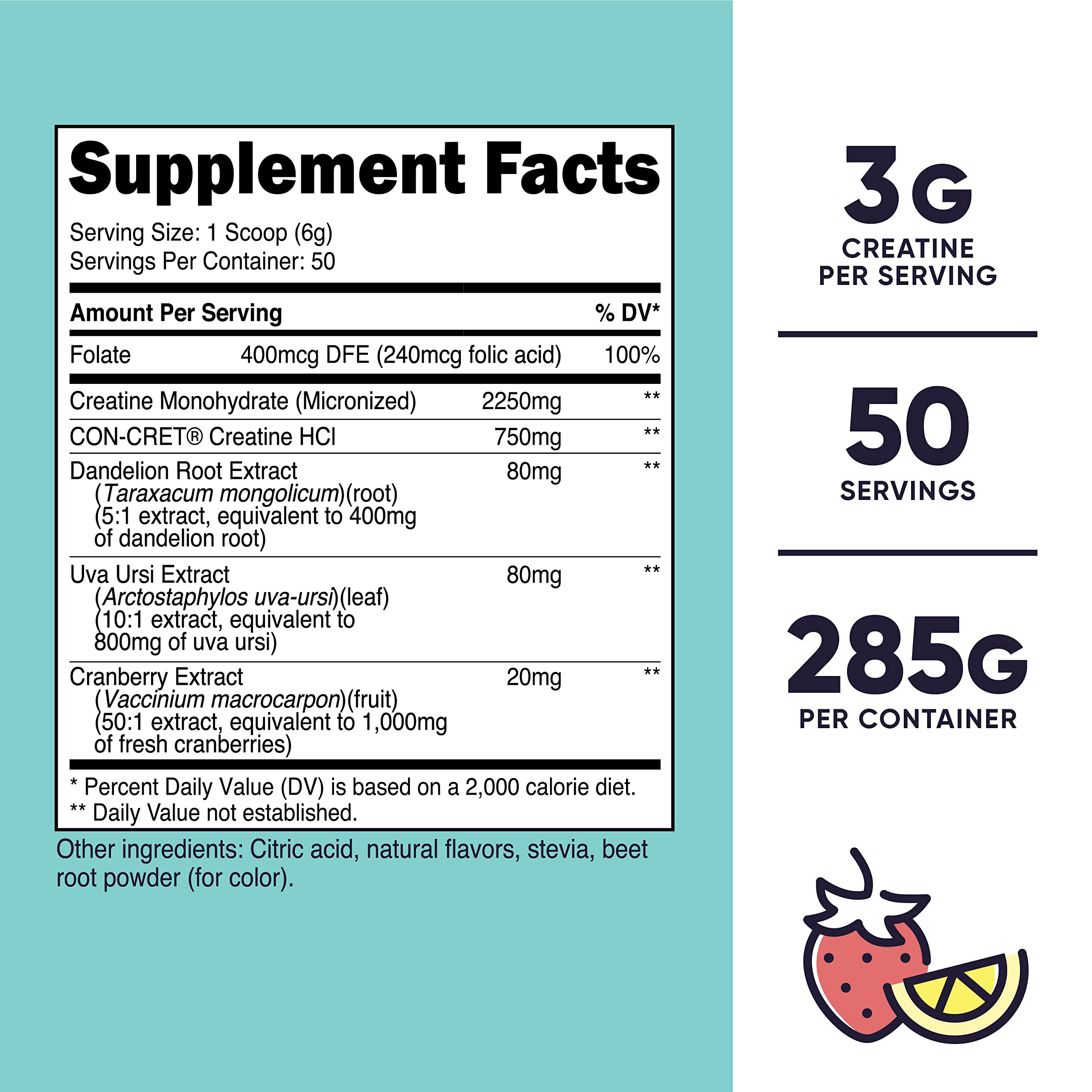 Nutricost Creatine Monohydrate Powder for Women, Micronized, Strawberry Lemonade Nutricost