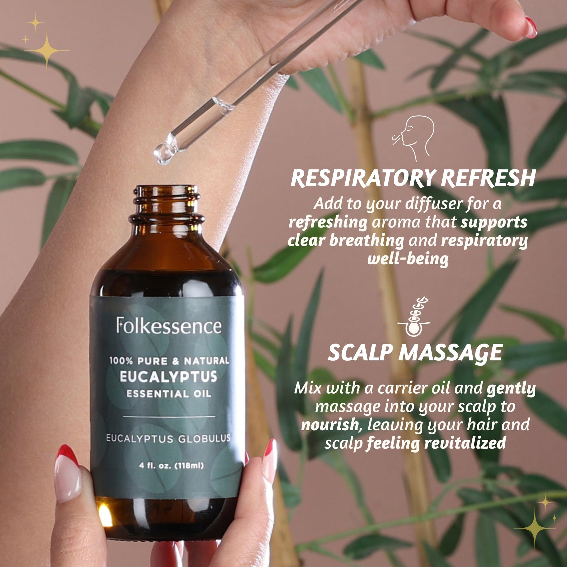 Folkulture Eucalyptus Essential Oil for Diffuser - 4 Fl Oz - 100% Pure, Natural and Undilluted Essential Oil Folkulture