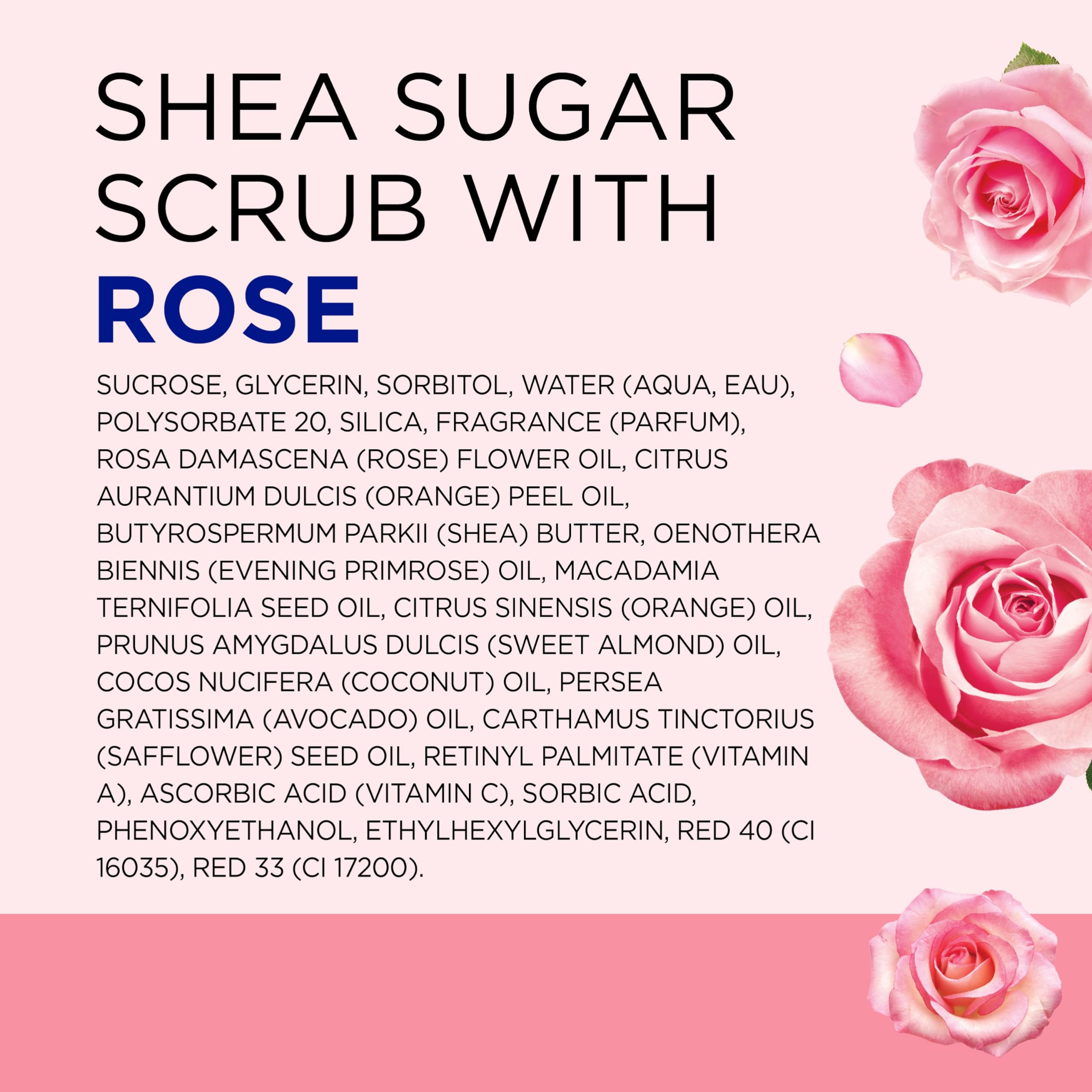 Dr Teal's Shea Sugar Body Scrub, Rose with Essential Oil, 19 oz (Pack of 3) Packaging May Dr Teal's