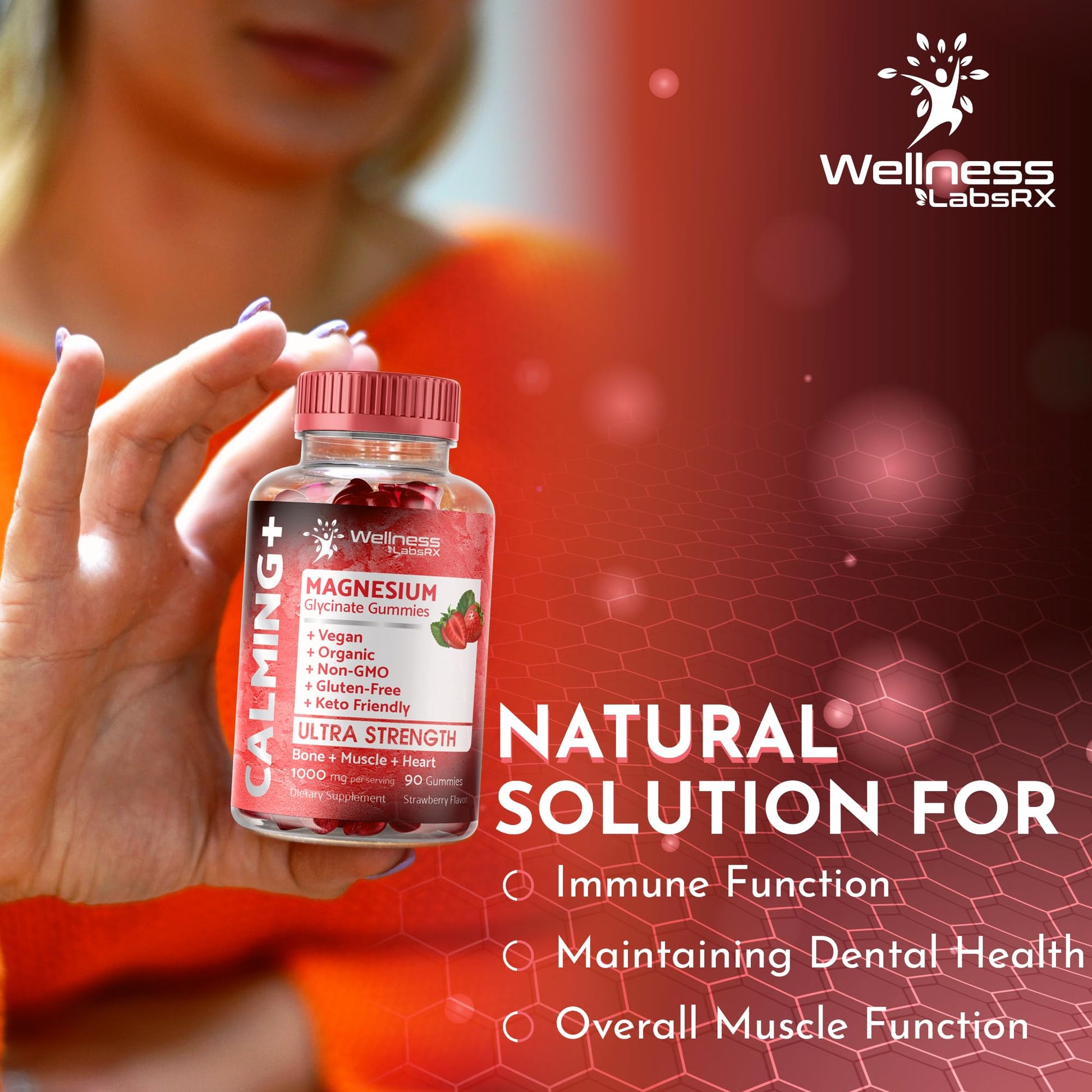 Magnesium Glycinate Gummies - 1000 mg - Magnesium Supplement to Support WELLNESS LABSRX