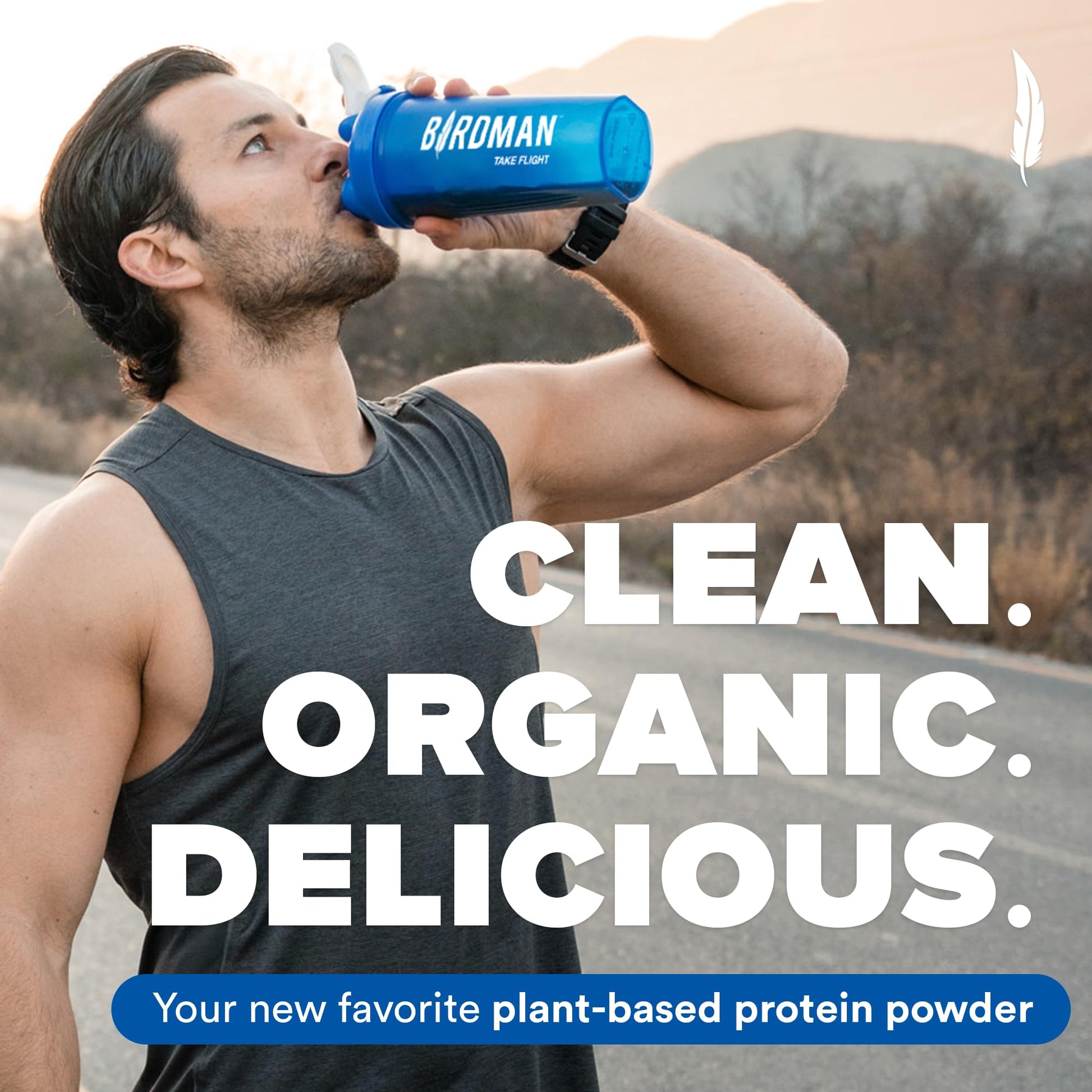 BIRDMAN Falcon Vegan Protein Powder Organic, Stevia & Sugar Free, Plant Based Protein BIRDMAN