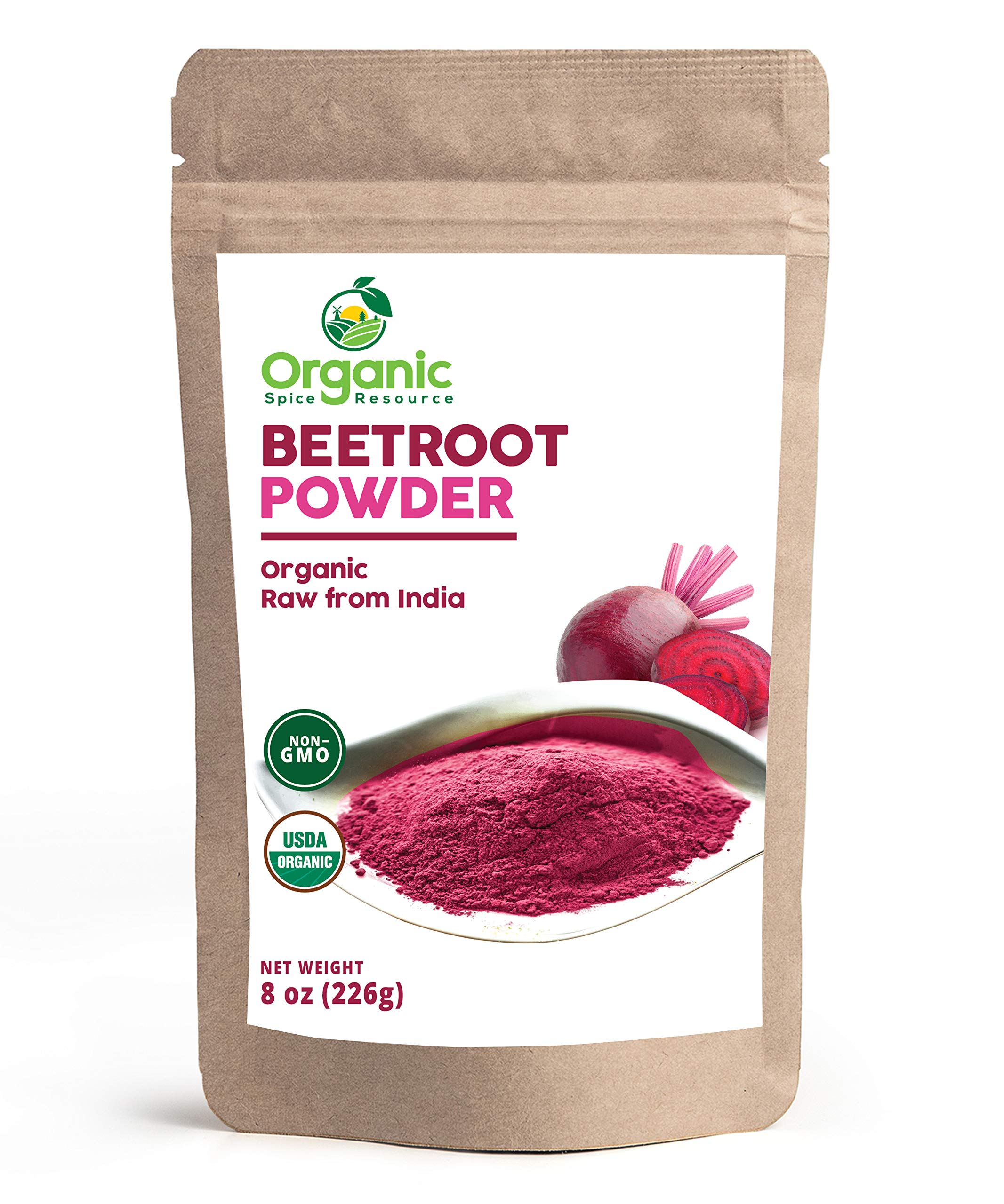 Organic Beet Root Powder | 8 oz or 226g | USDA Organic Approved, Raw and Non GMO 