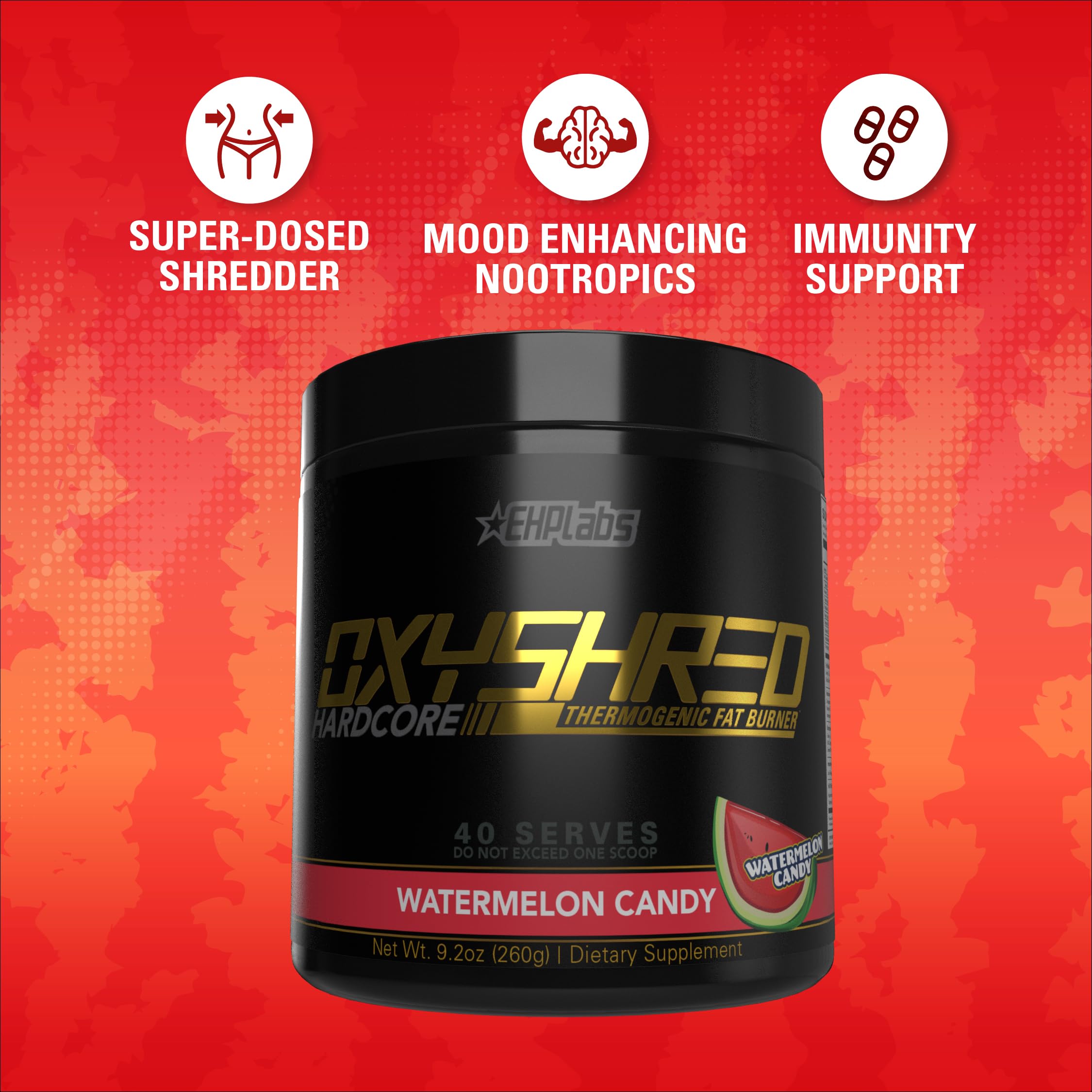 EHP Labs OxyShred Hardcore Thermogenic Shredder - Pre Workout Powder with L Glutamine EHP Labs