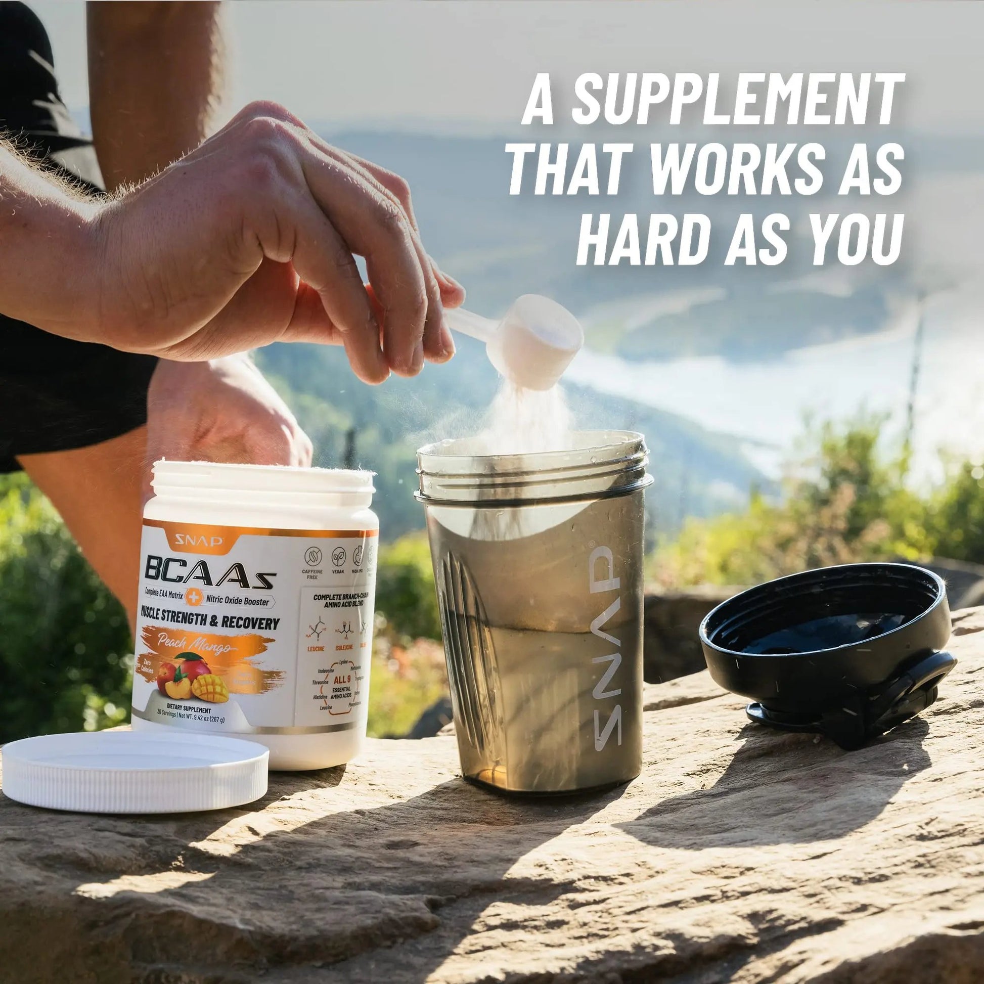 Snap Supplements Nitric Oxide Booster and BCAA Powder