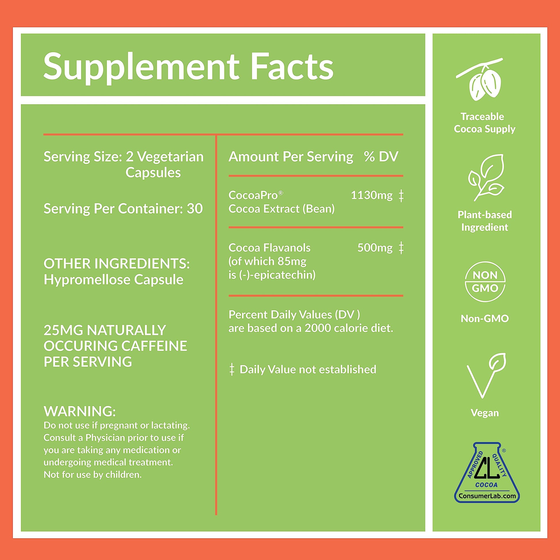 CocoaVia Cardio Health Supplement, 30 Day, 500mg Cocoa Flavanols, Support Heart Health CocoaVia