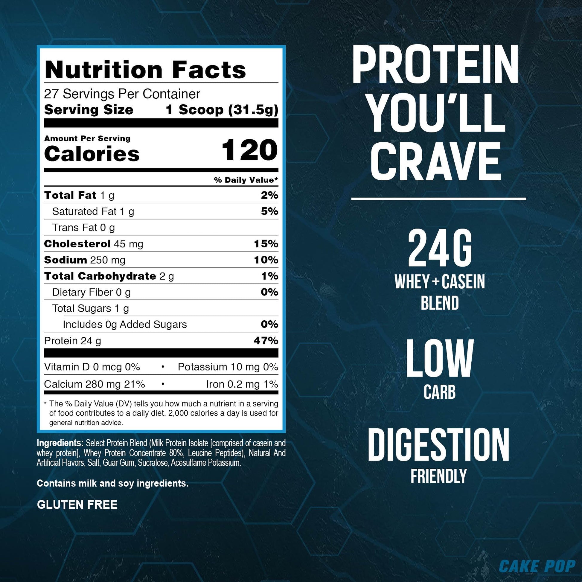 PEScience Select Low Carb Protein Powder, Cake Pop, 27 Serving, Keto Friendly PEScience