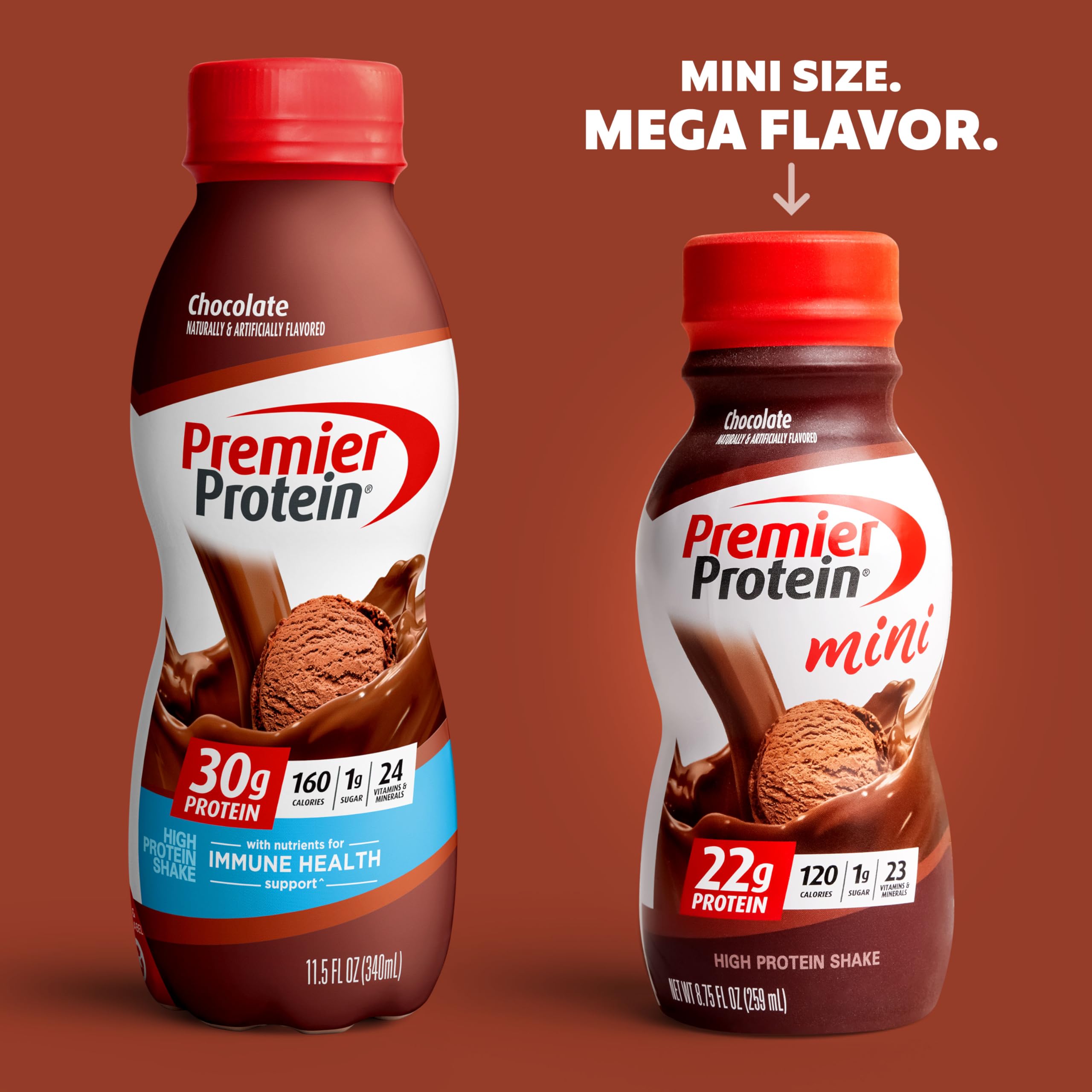 Premier Protein Shake MINIs, Chocolate, 22g Protein, 120 Calories, 1g Sugar, 8.75fl oz Premier Protein