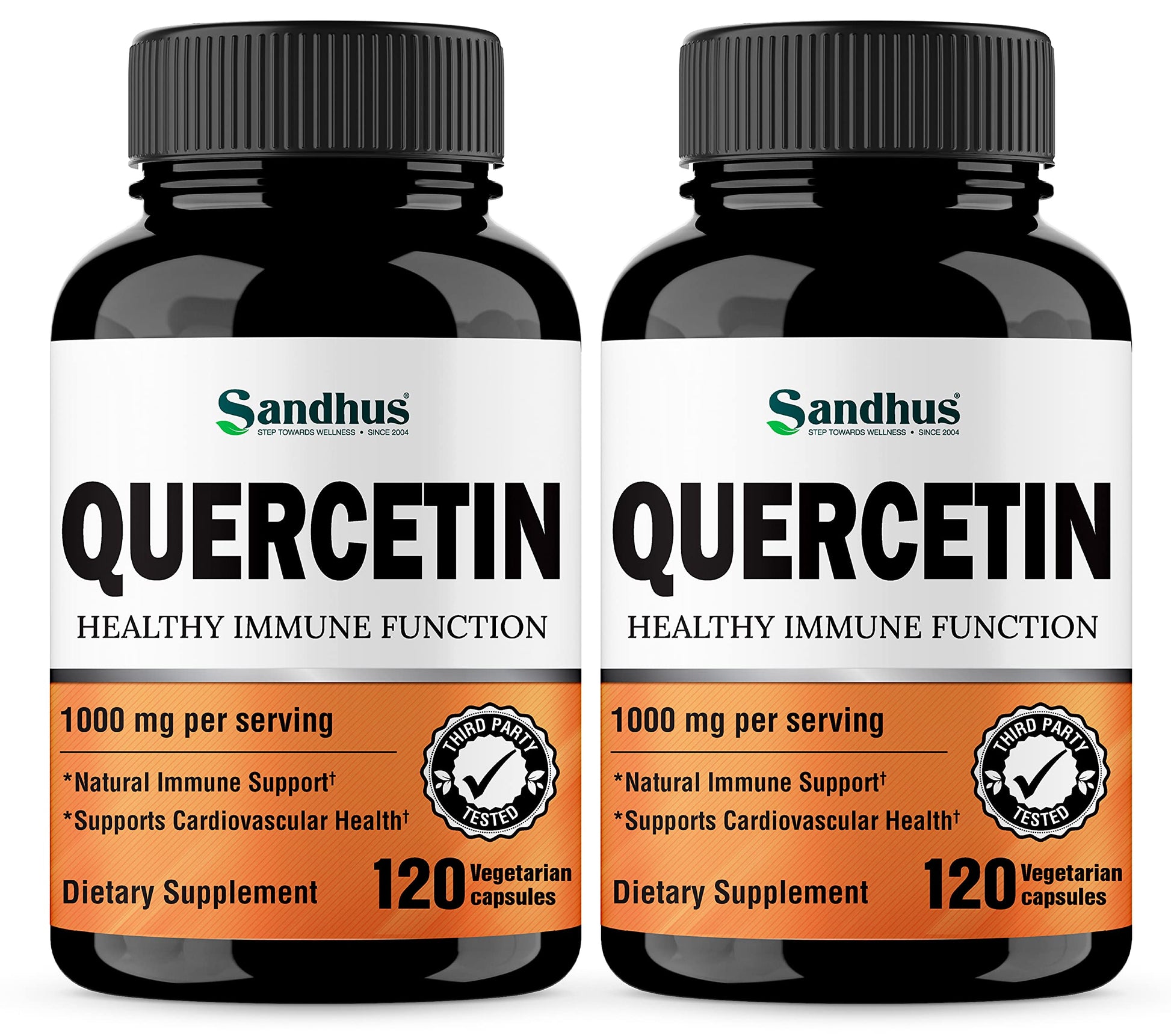 Sandhu's Quercetin 1000mg Per Serving 120 Count(Pack of 2) Vegetarian Capsules 