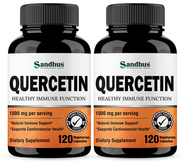 Sandhu's Quercetin 1000mg Per Serving 120 Count(Pack of 2) Vegetarian Capsules 