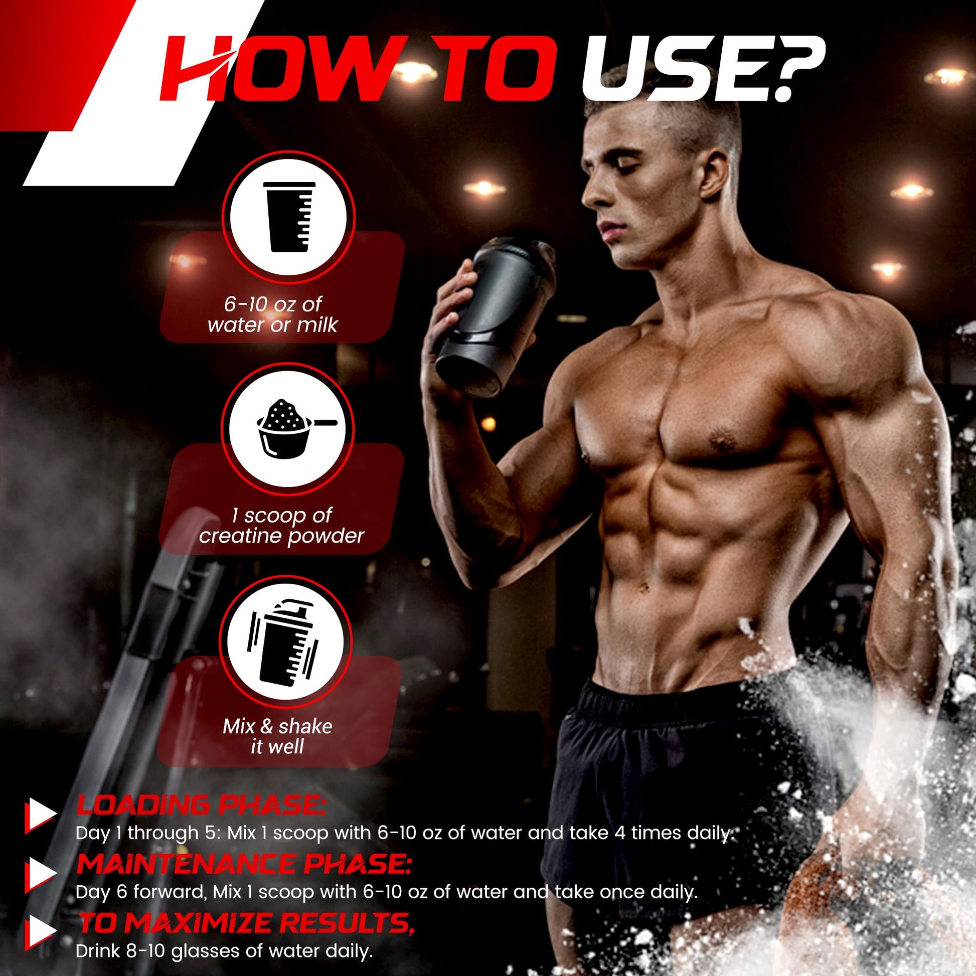 Creatine Monohydrate Powder - 5000mg Micronized for Muscle Growth, Enhanced WELLNESS LABSRX