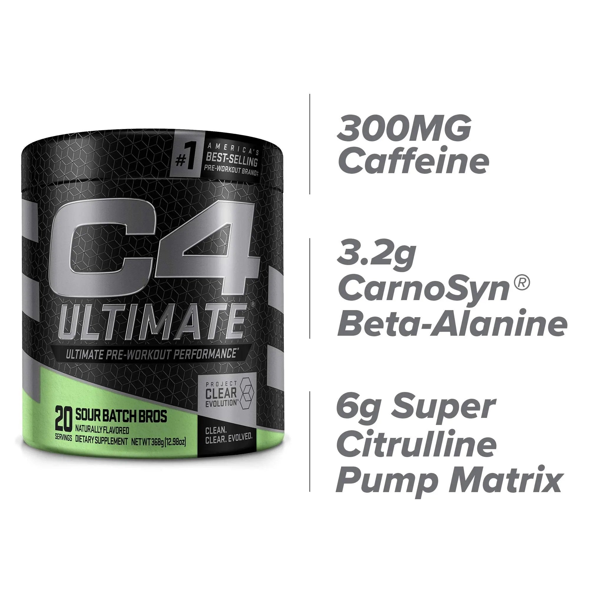 Cellucor C4 Ultimate Pre Workout Powder Sour Batch Bros - Sugar Free Preworkout Energy Cellucor