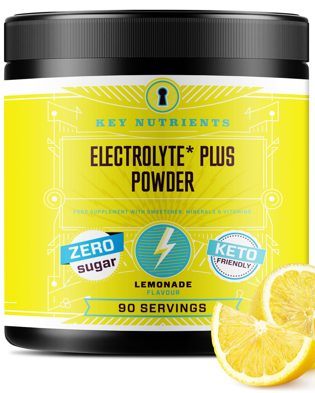 Key Nutrients Electrolytes Hydration Powder - Refreshing Lemonade Drink Mix 