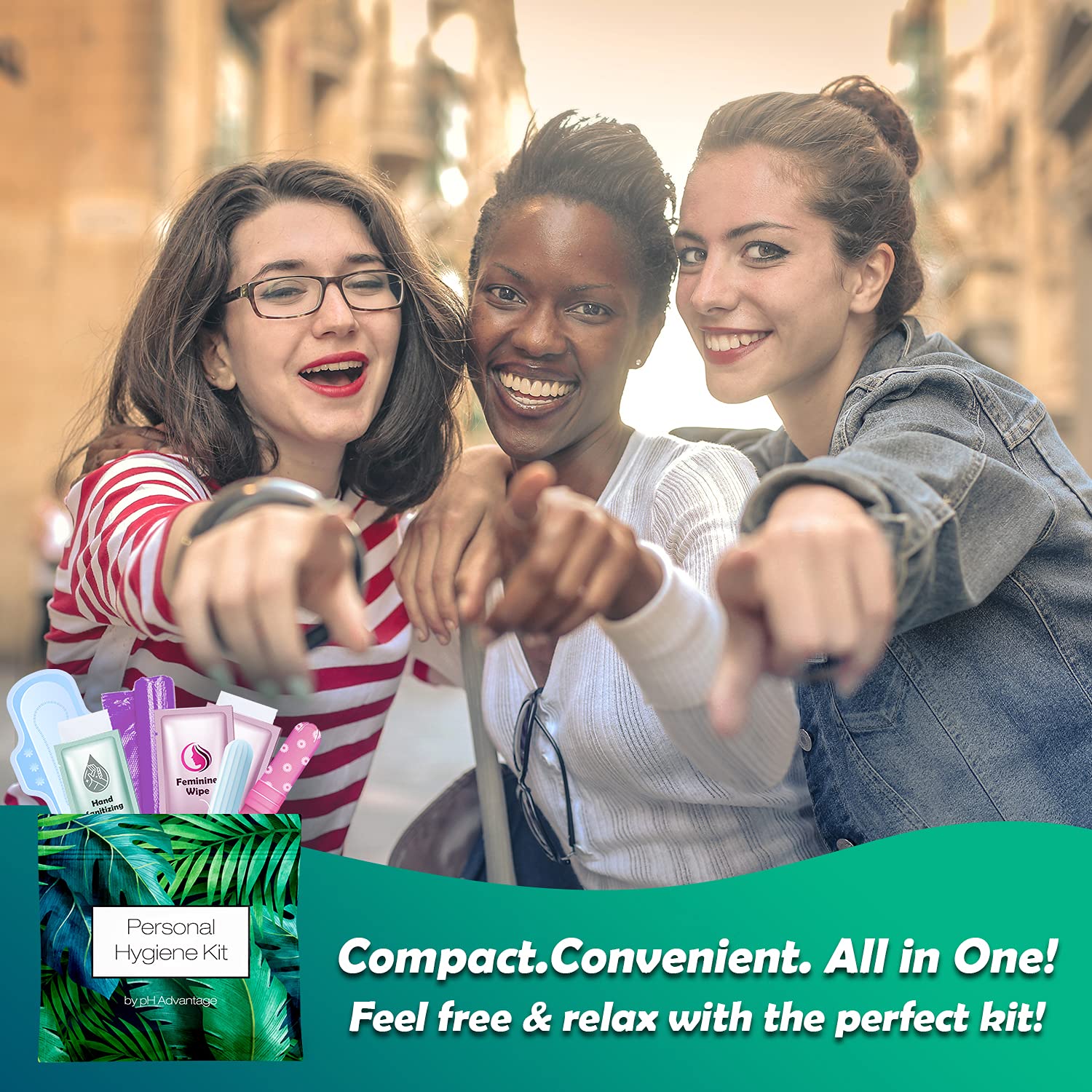 Menstrual Kit All-in-One | Convenience on The Go | Single Period Kit Pack for Travelling, Tweens pH Advantage