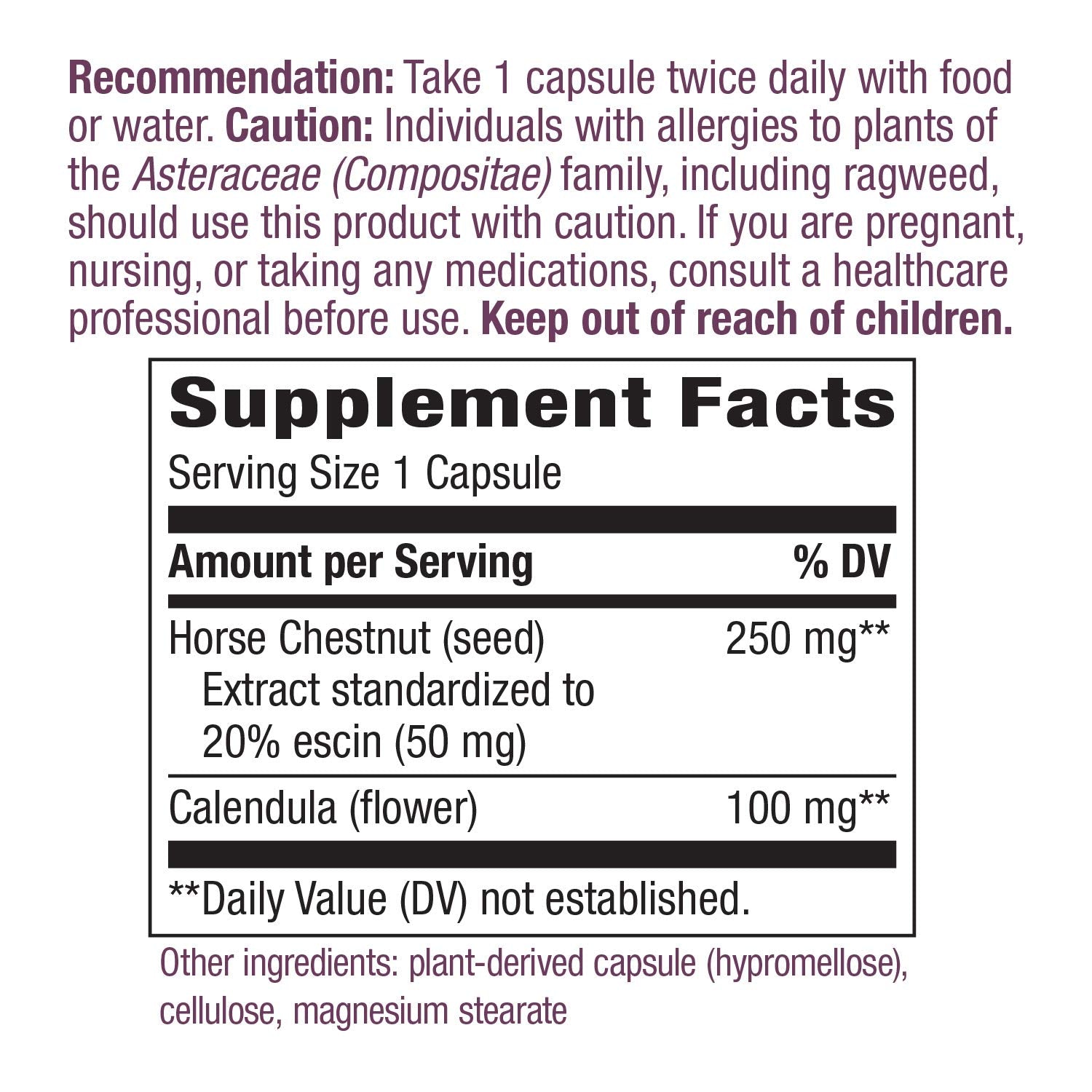 Nature's Way Standardized Horse Chestnut, Premium Extract for Healthy Veins and Blood Nature's Way