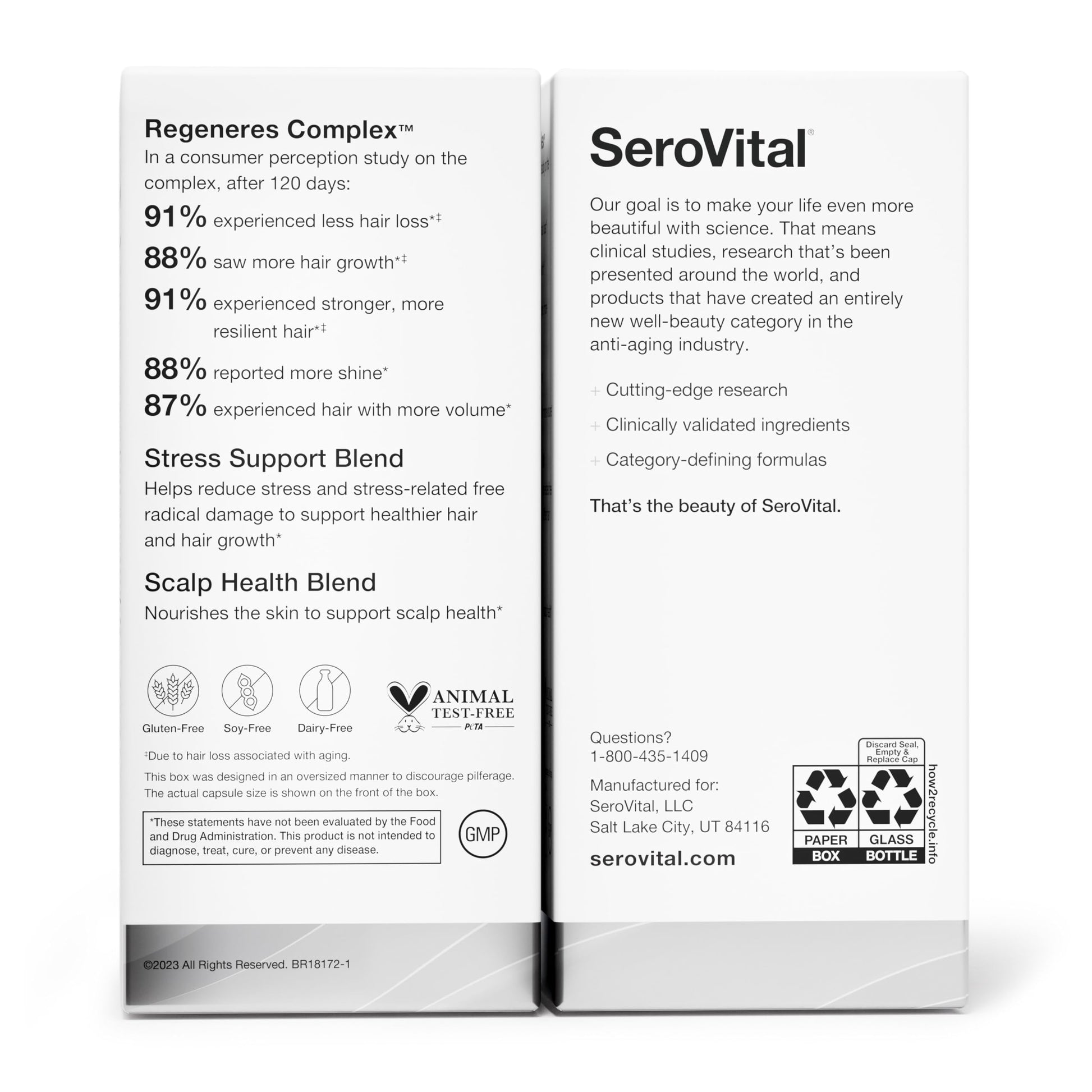 SeroVital Hair Regeneres Advanced, 90 Capsules, 30-Day Supply Serovital