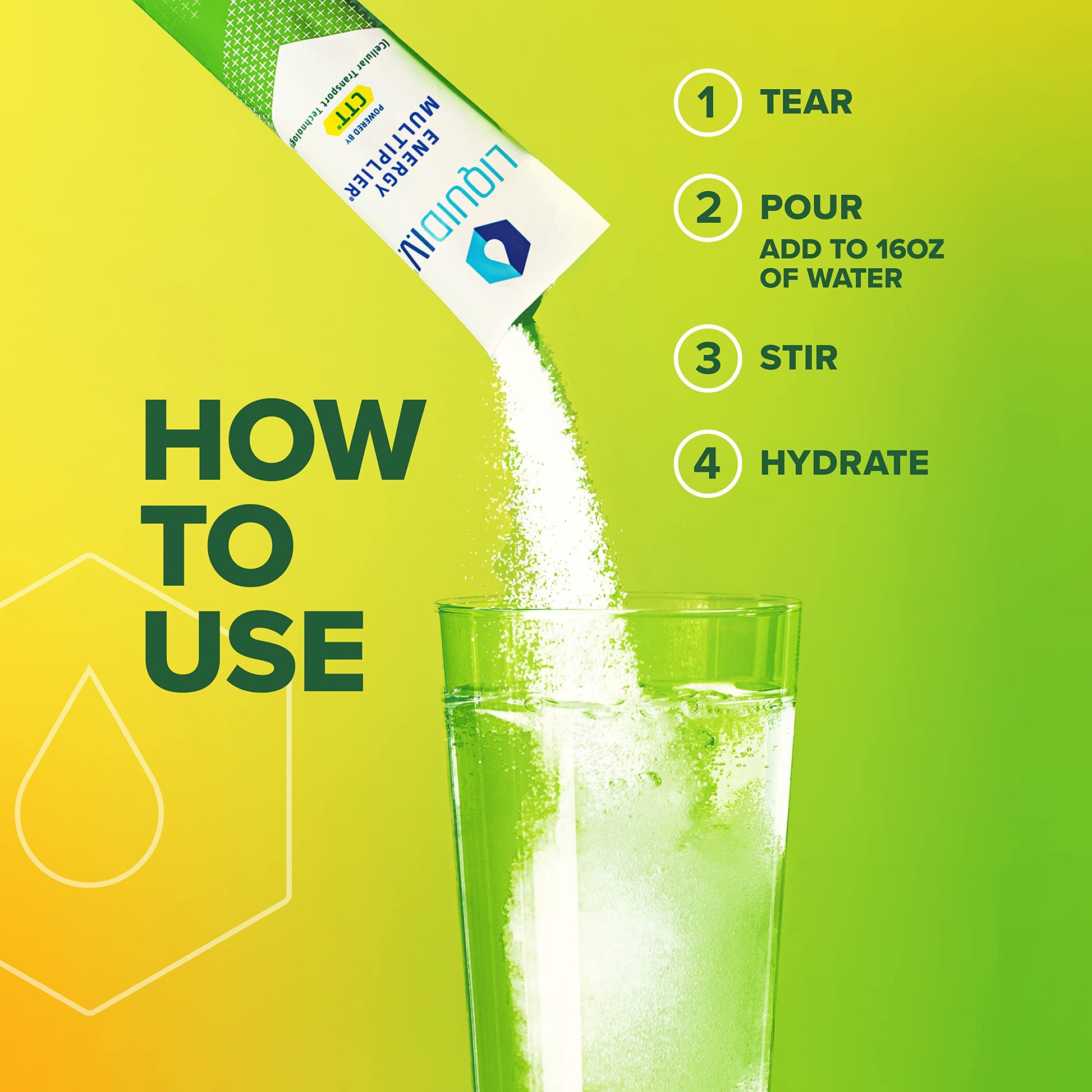 Liquid I.V. Hydration + Energy Multiplier - Yuzu Pineapple - Hydration Powder Packets Liquid I.V.