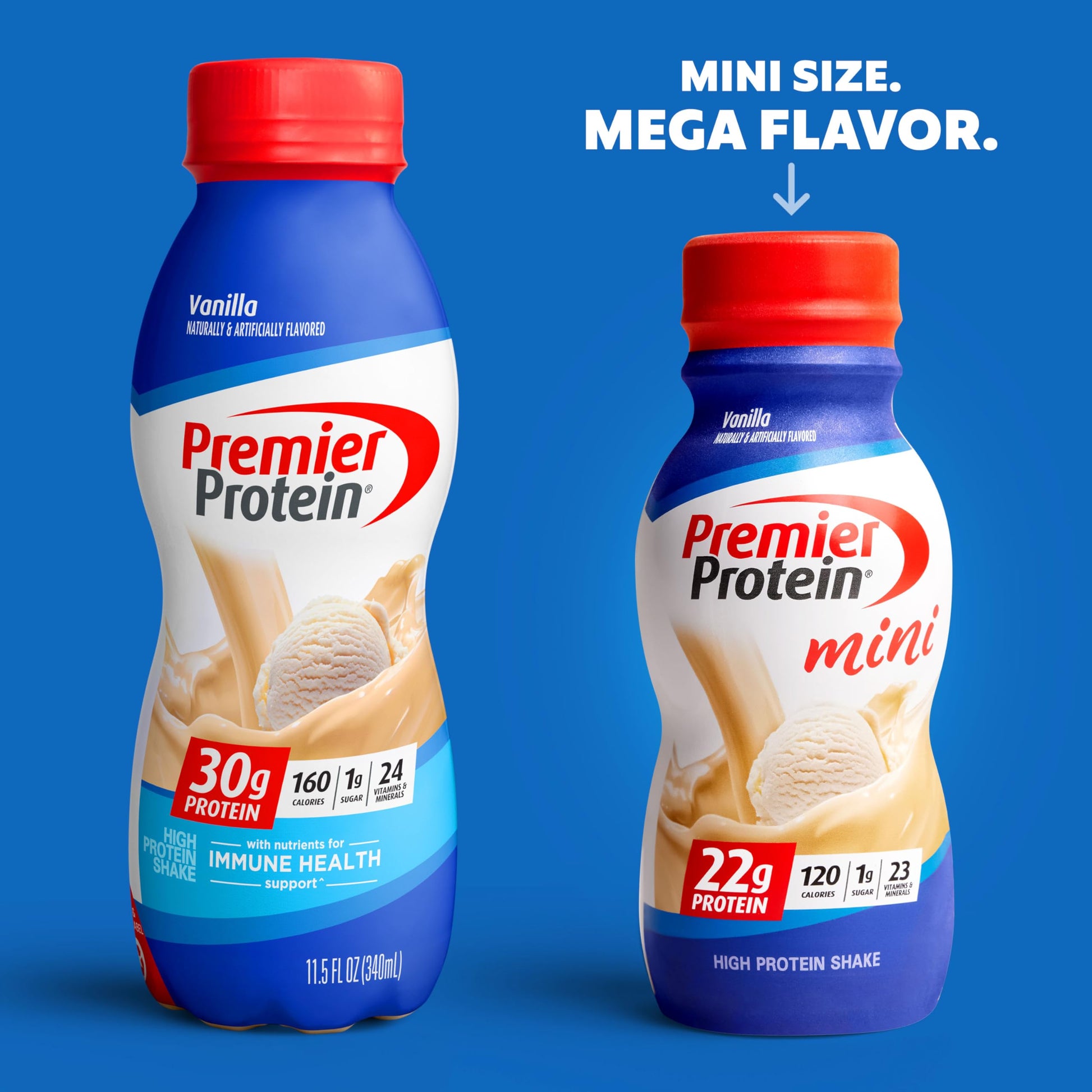 Premier Protein Shake MINIs, Vanilla, 22g Protein, 120 Calories, 1g Sugar, 8.75fl oz Premier Protein
