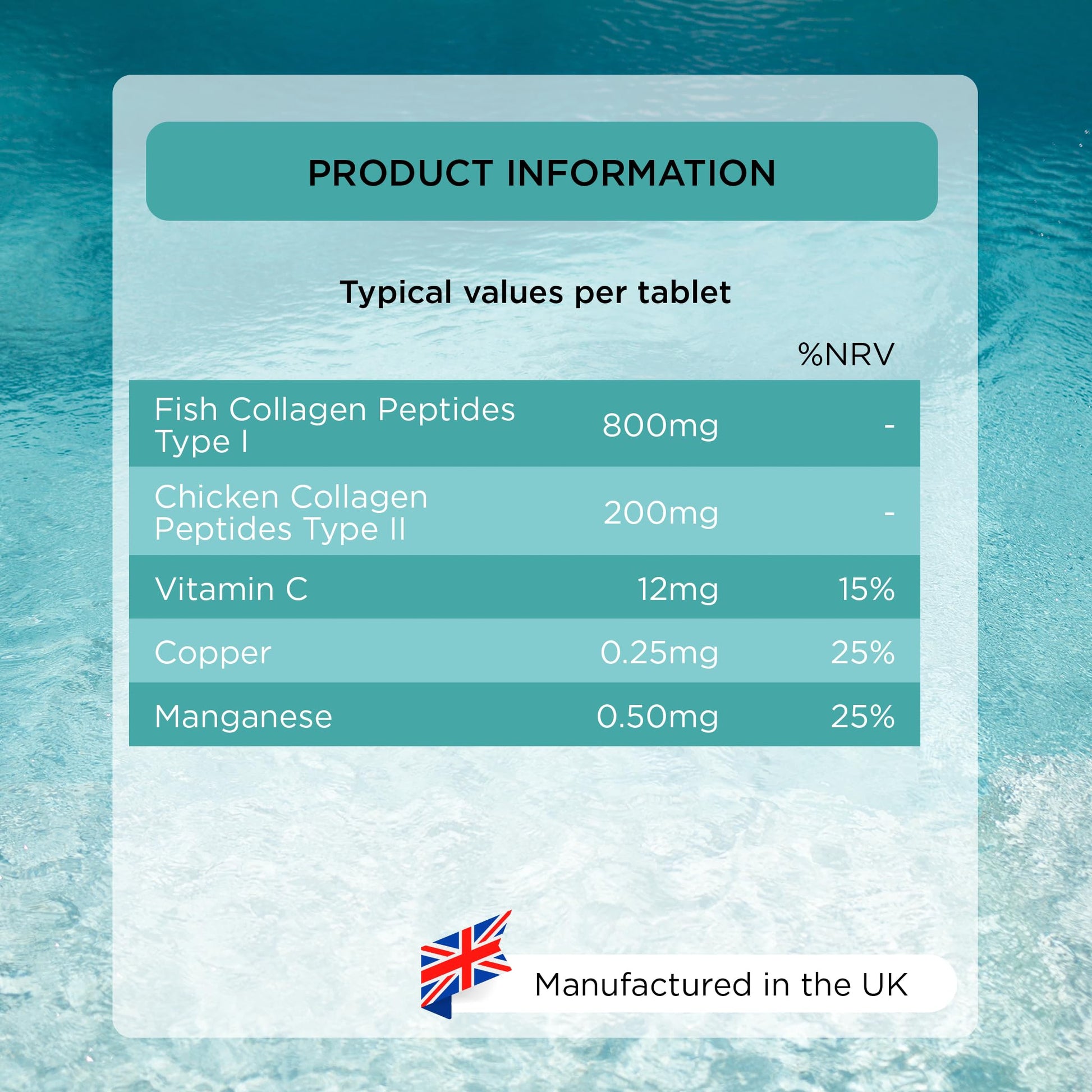 Healthspan 1,000mg Marine Collagen Complex 60 Tablets | 800mg Type I + 200mg Type II Collagen healthspan