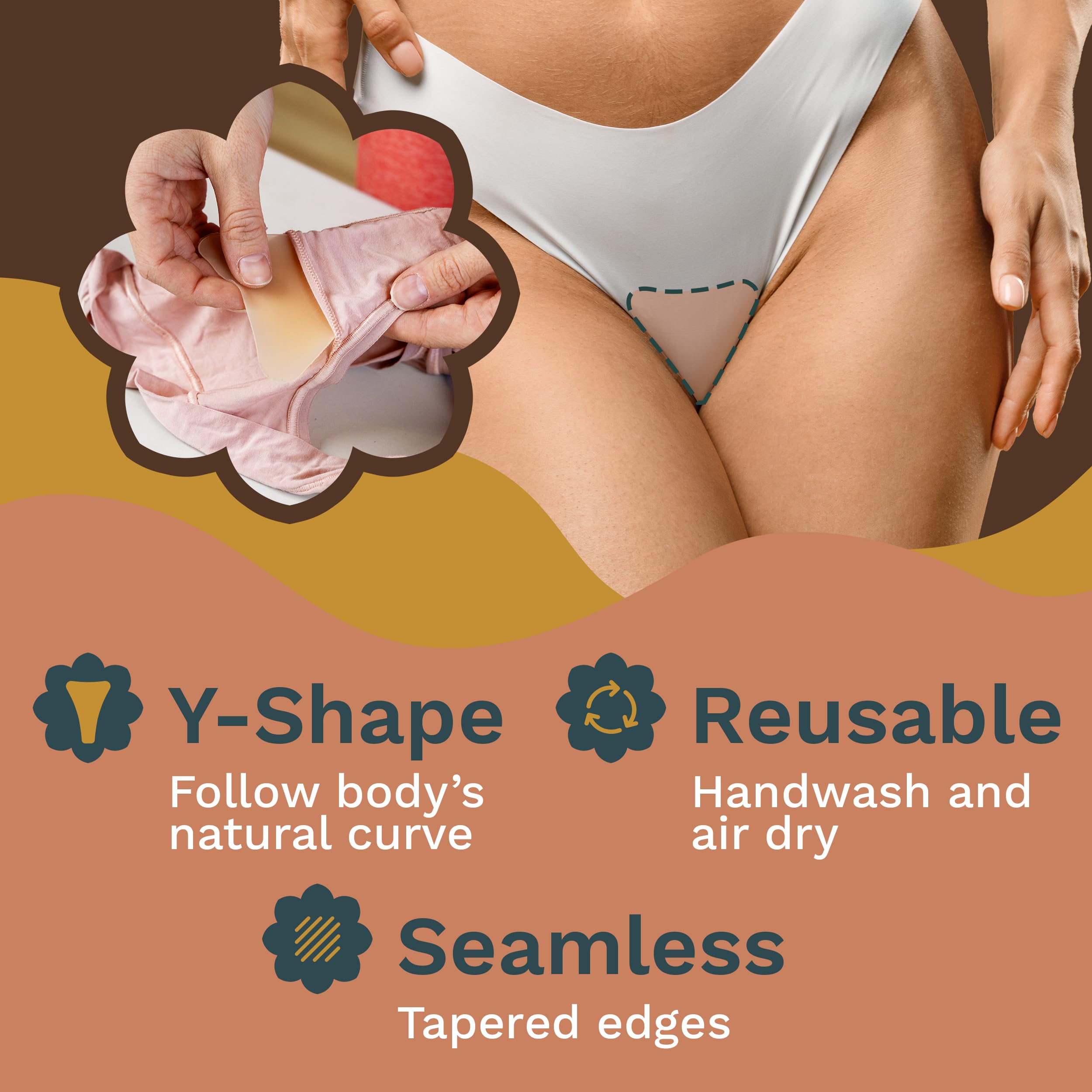 Camel Toe Concealer | Seamless Camel Toe Hider, Anti Camel Toe Cover Silicone Insert, No Camel Toe Nia Vertue