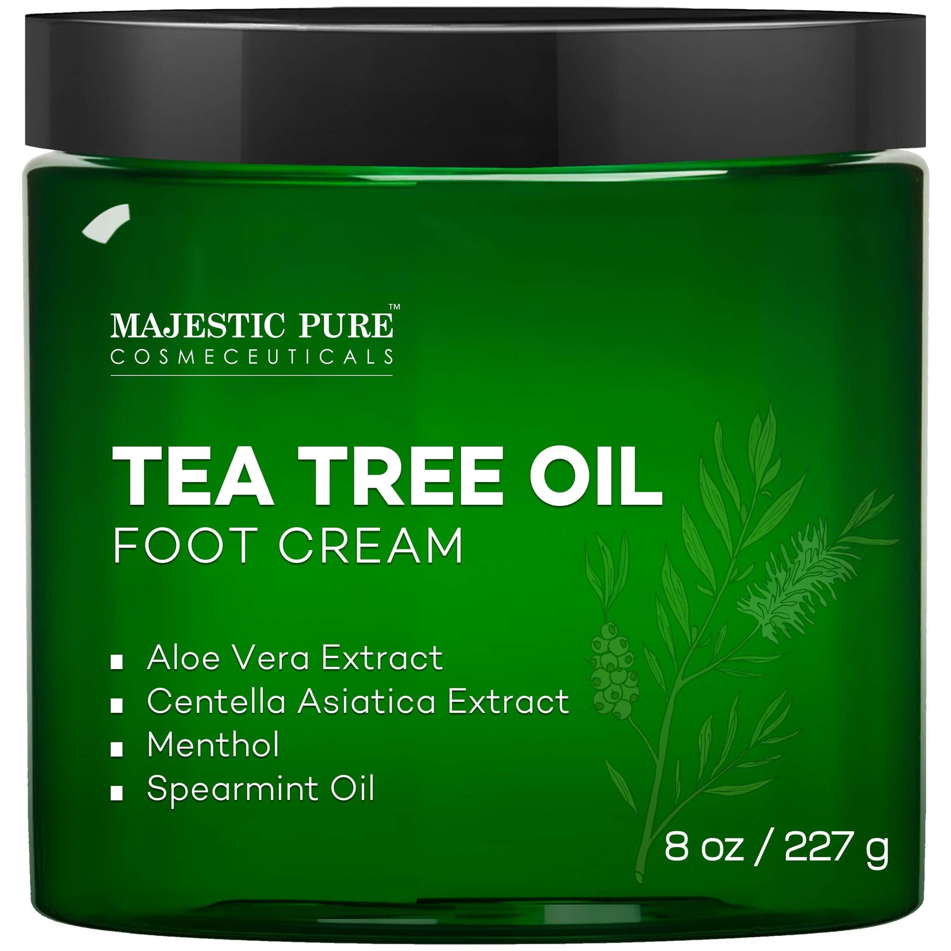 MAJESTIC PURE Athletes Foot Cream with Tea Tree Oil, Aloe & Spearmint - Hydrates MAJESTIC PURE