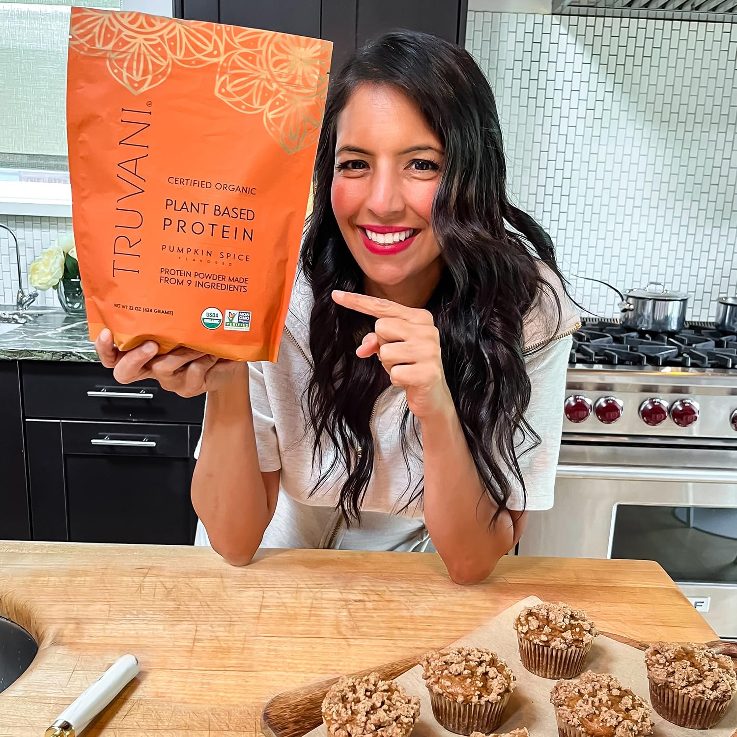 Truvani Organic Vegan Protein Powder Pumpkin Spice - 20g of Plant Based Protein Truvani