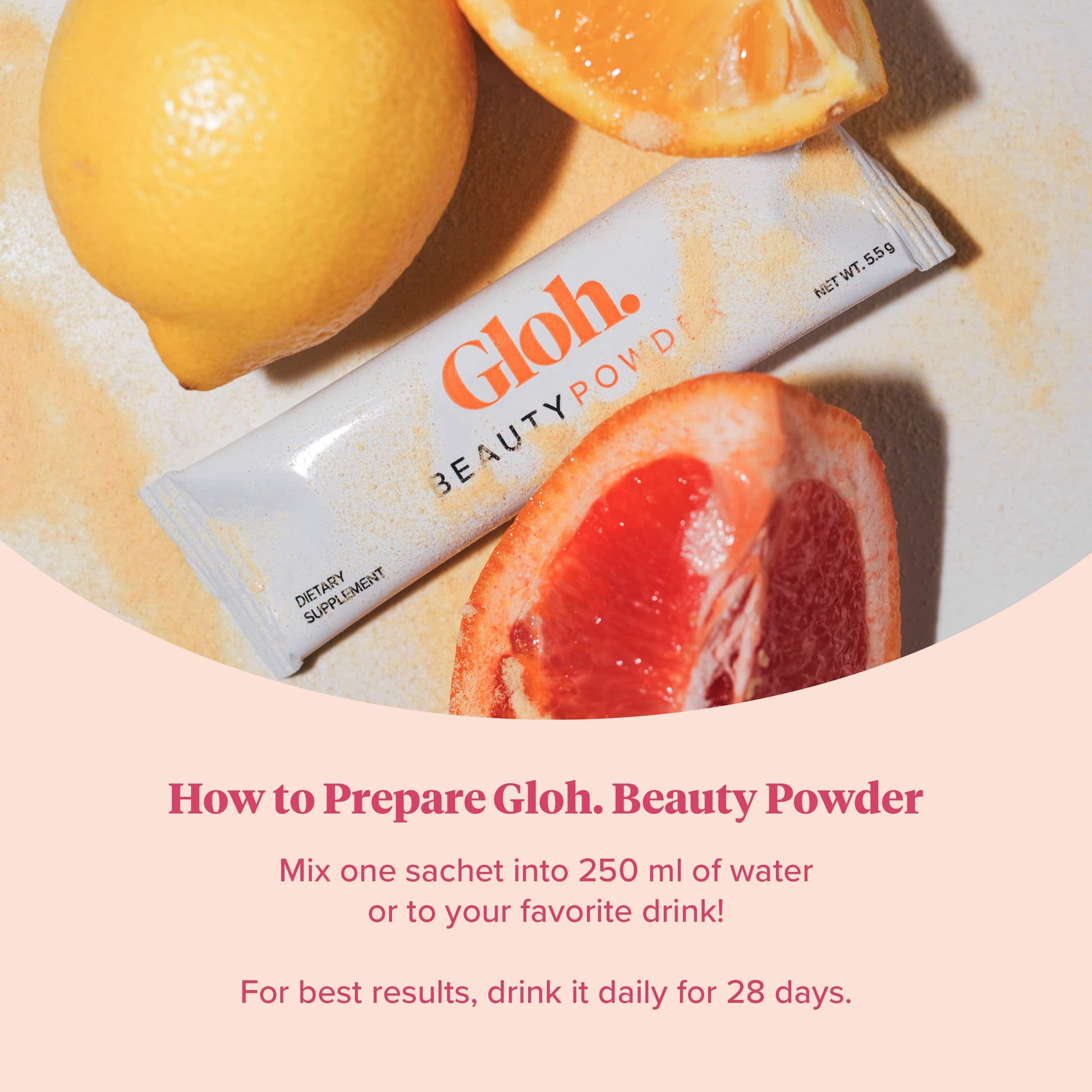 Gloh. Marine Collagen Powder for Women - Peach Flavor Collagen Supplements for Women with Hyaluronic Acid, Vitamin A, B2, B6 Gloh.